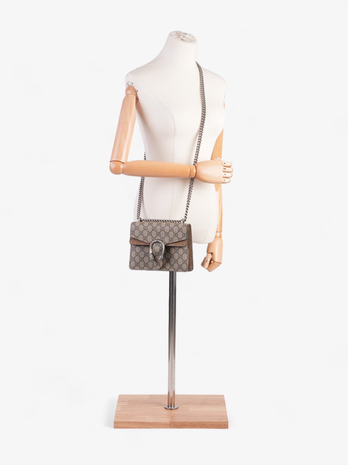 Gucci Dionysus And Ebony Supreme Coated Crossbody Bag Canvas Beige