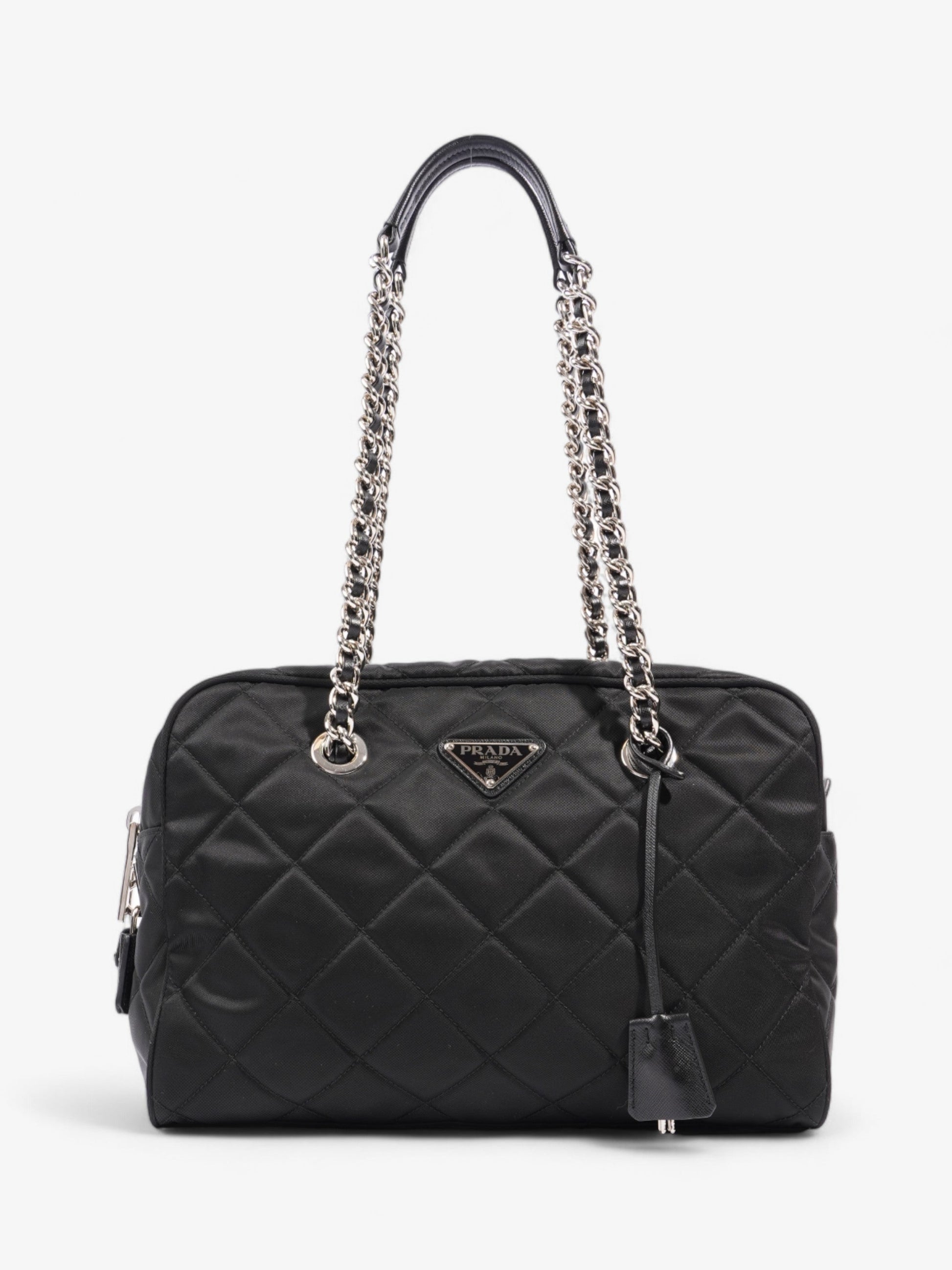 Prada Tote Re Nylon Quilted Black Shoulder Bag