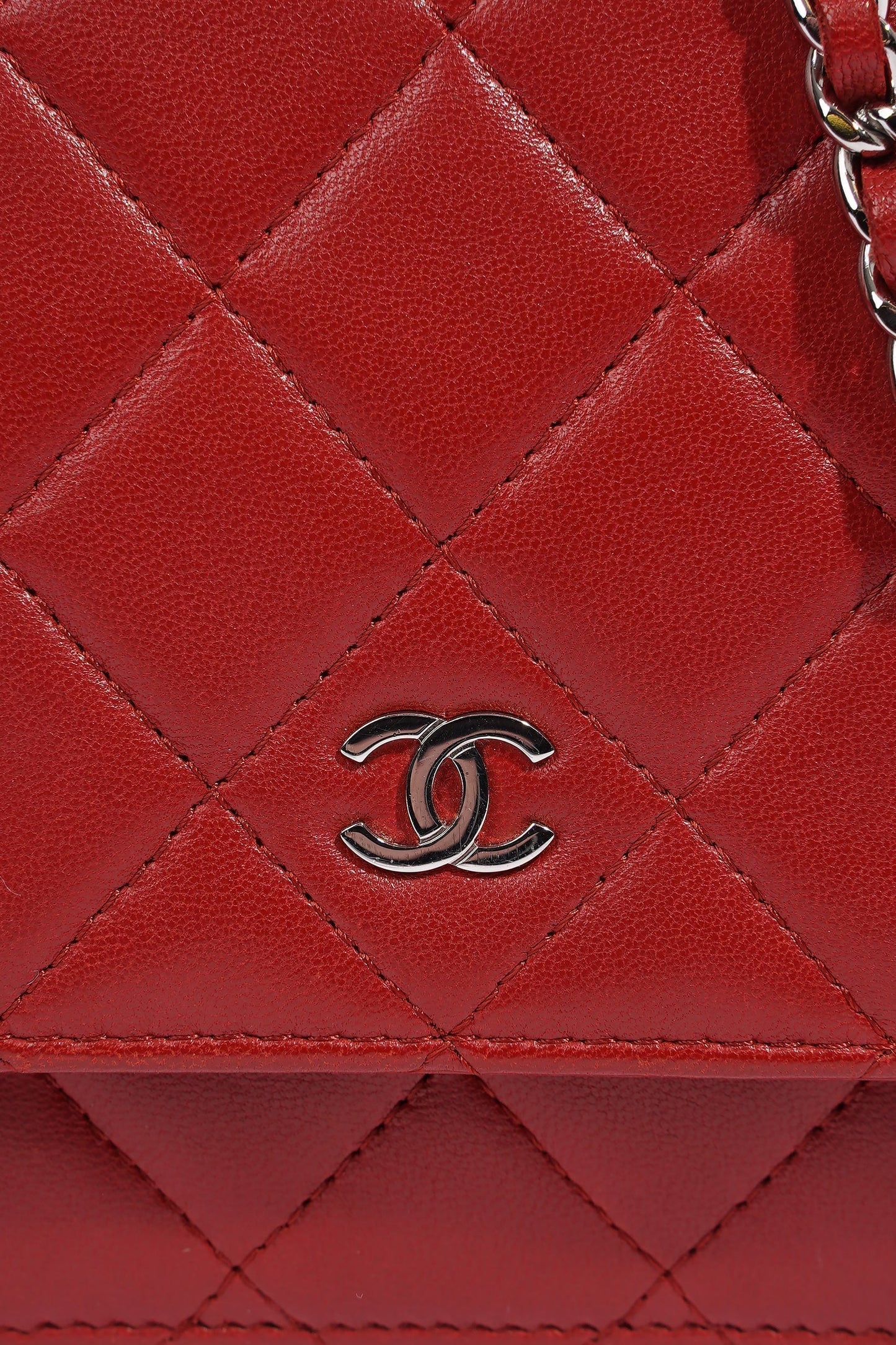 Chanel Wallet On Chain Red