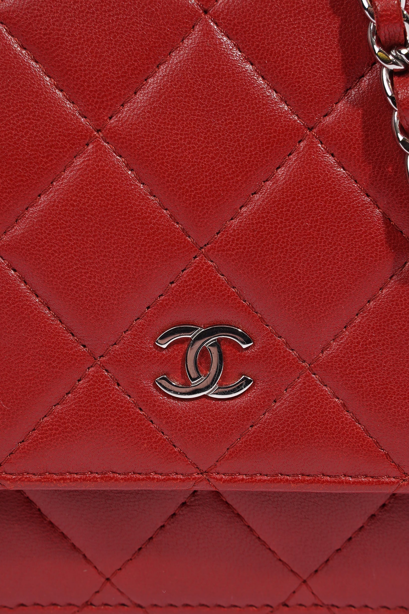 Chanel Wallet On Chain Red