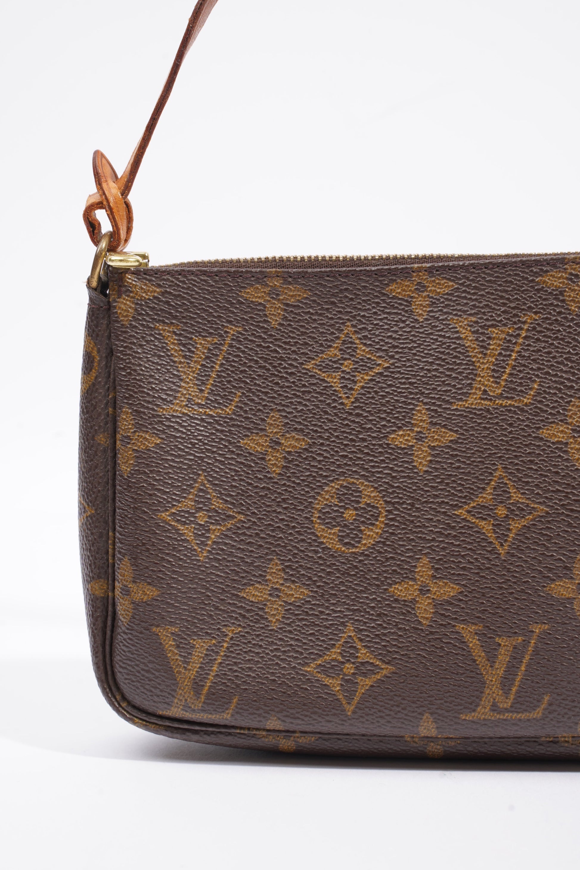 Louis Vuitton Pochette Accessoire Coated Monogram Canvas Coated Canvas Brown Apparel