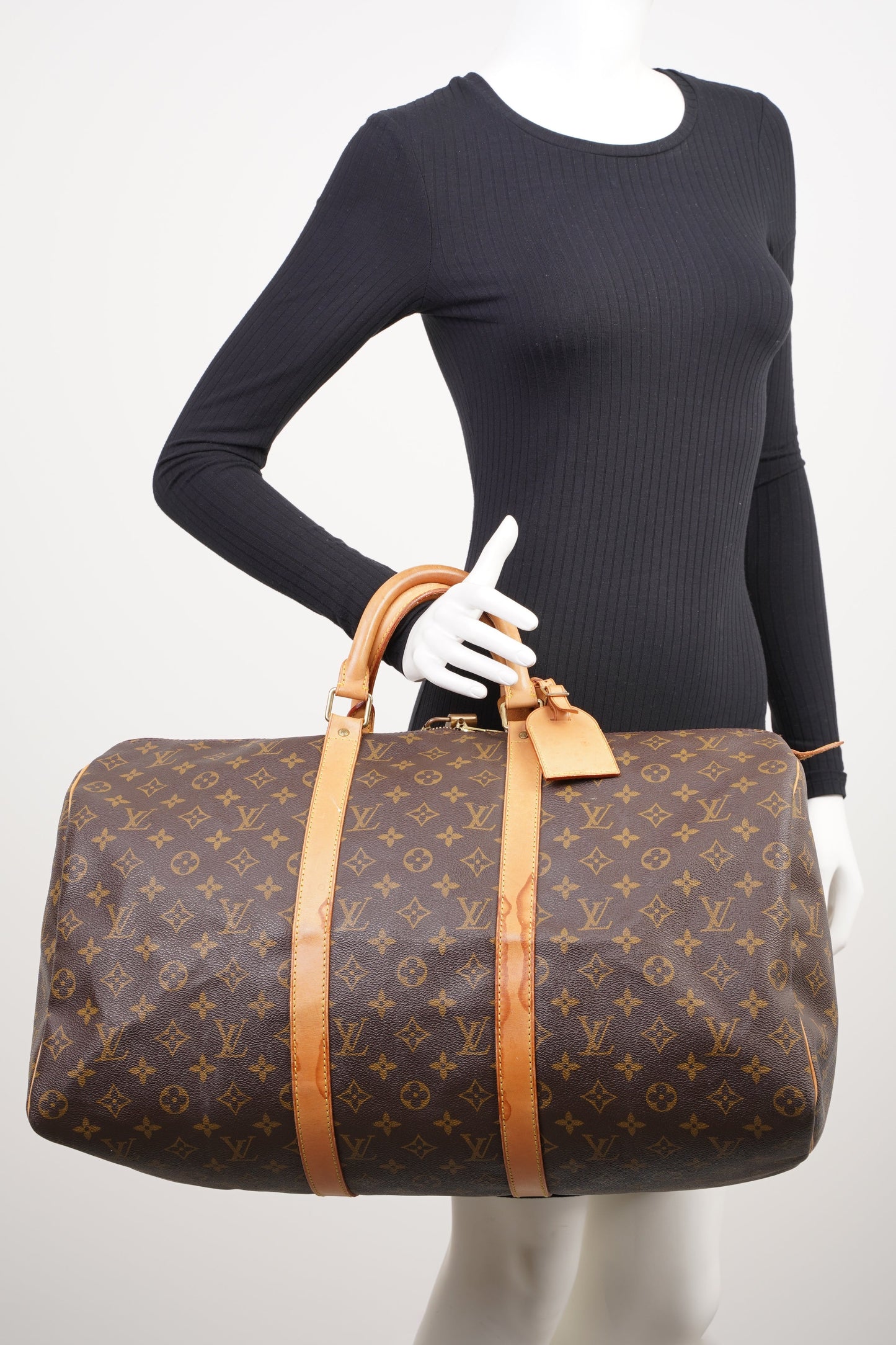 Louis Vuitton Keepall Coated 50 Monogram Canvas Coated Canvas Brown Apparel