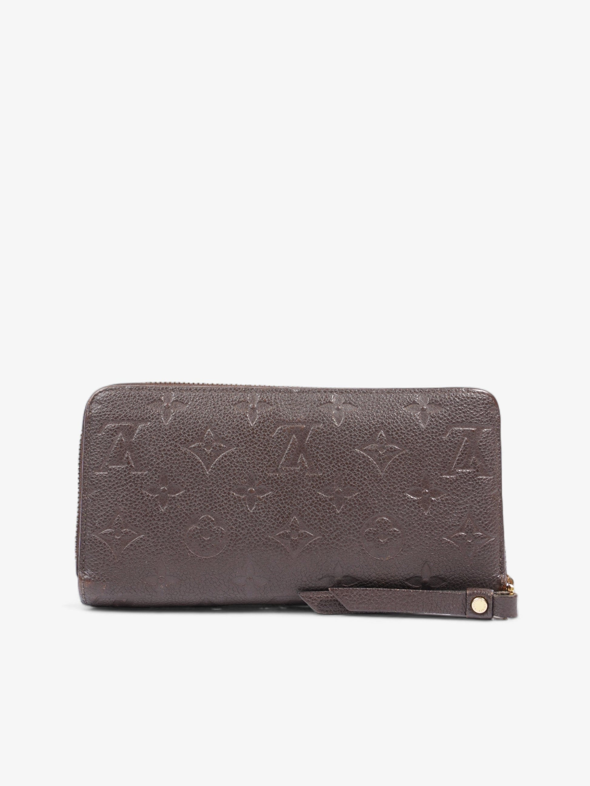 Louis Vuitton Zippy Taupe Empreinte Leather Wallet Case