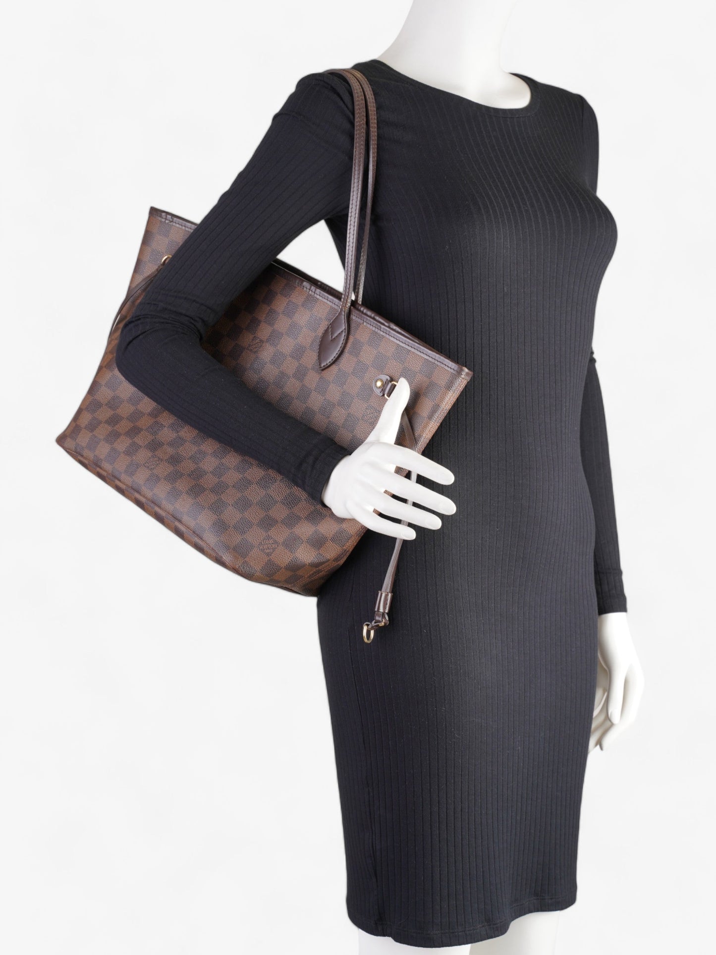 Louis Vuitton Neverfull Ebene Coated MM Damier Canvas Coated Canvas Apparel Mm 16