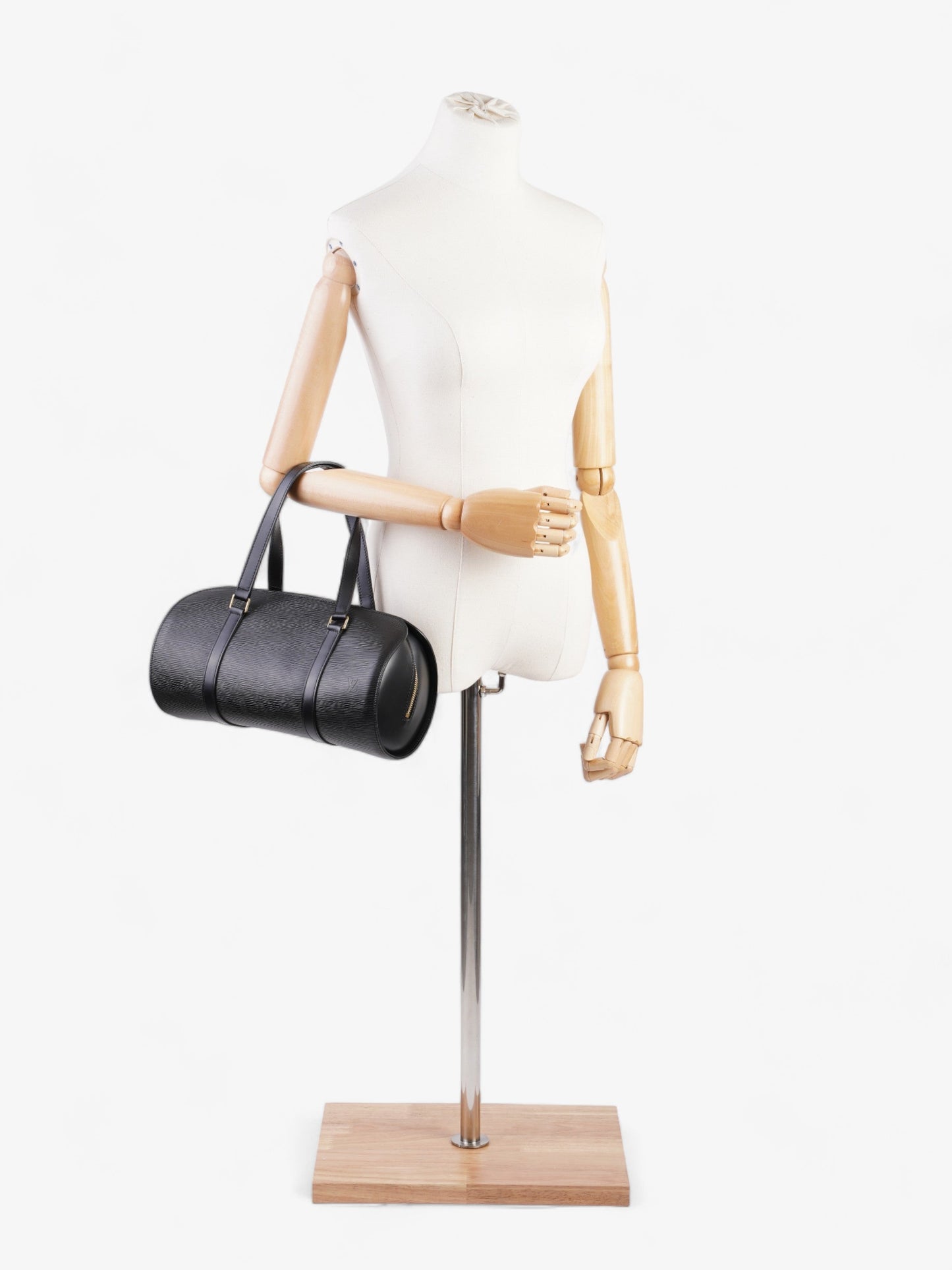 Louis Vuitton Soufflot Black Leather Epi Handbag Epi Leather