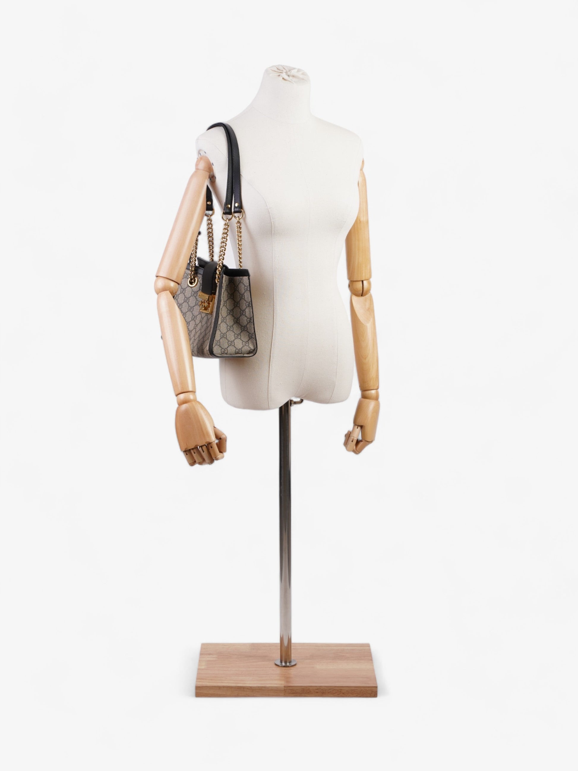 Gucci Padlock Supreme Coated Shoulder Bag Canvas Black