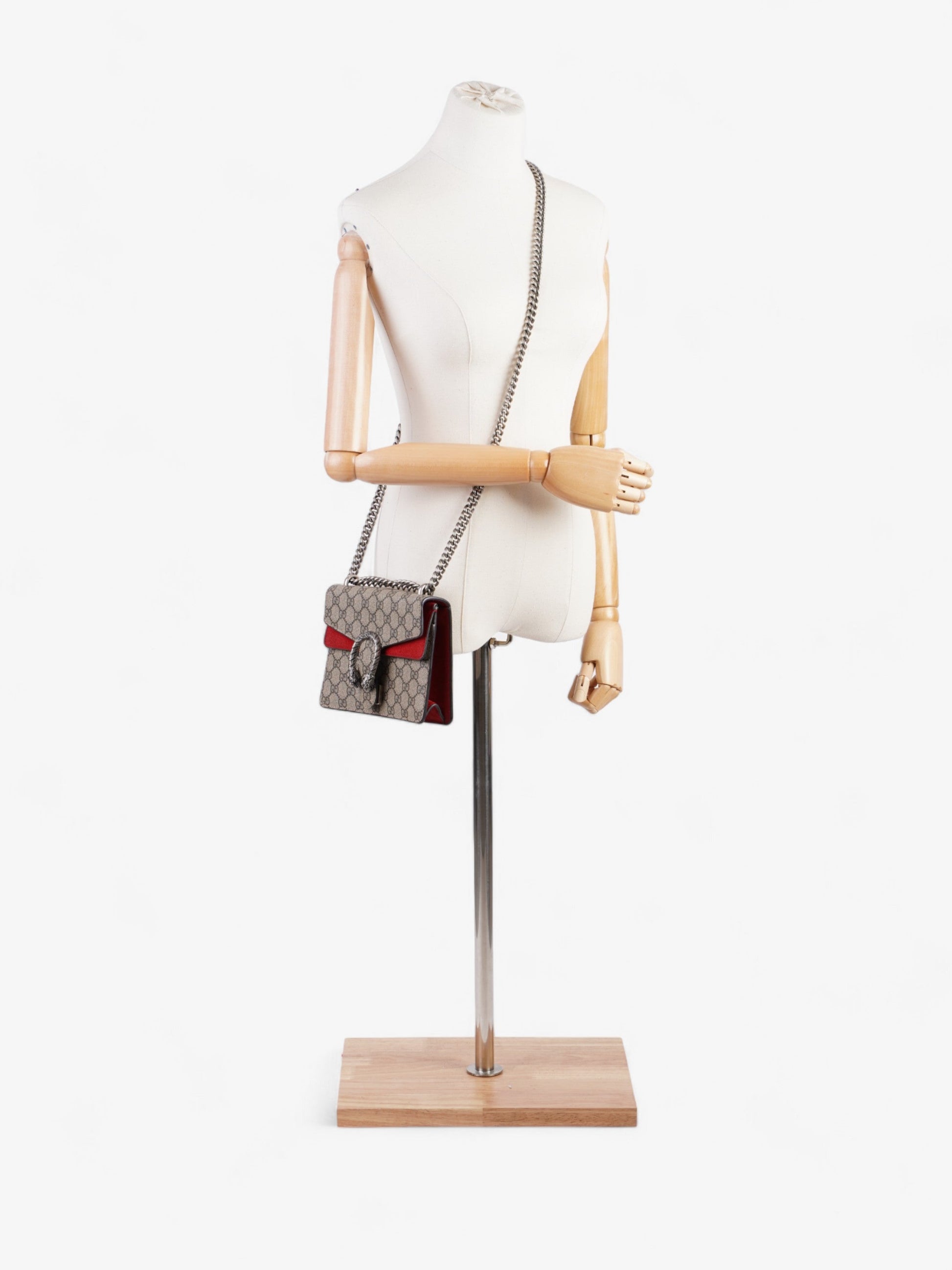 Gucci Dionysus Supreme Coated Shoulder Bag Canvas Red