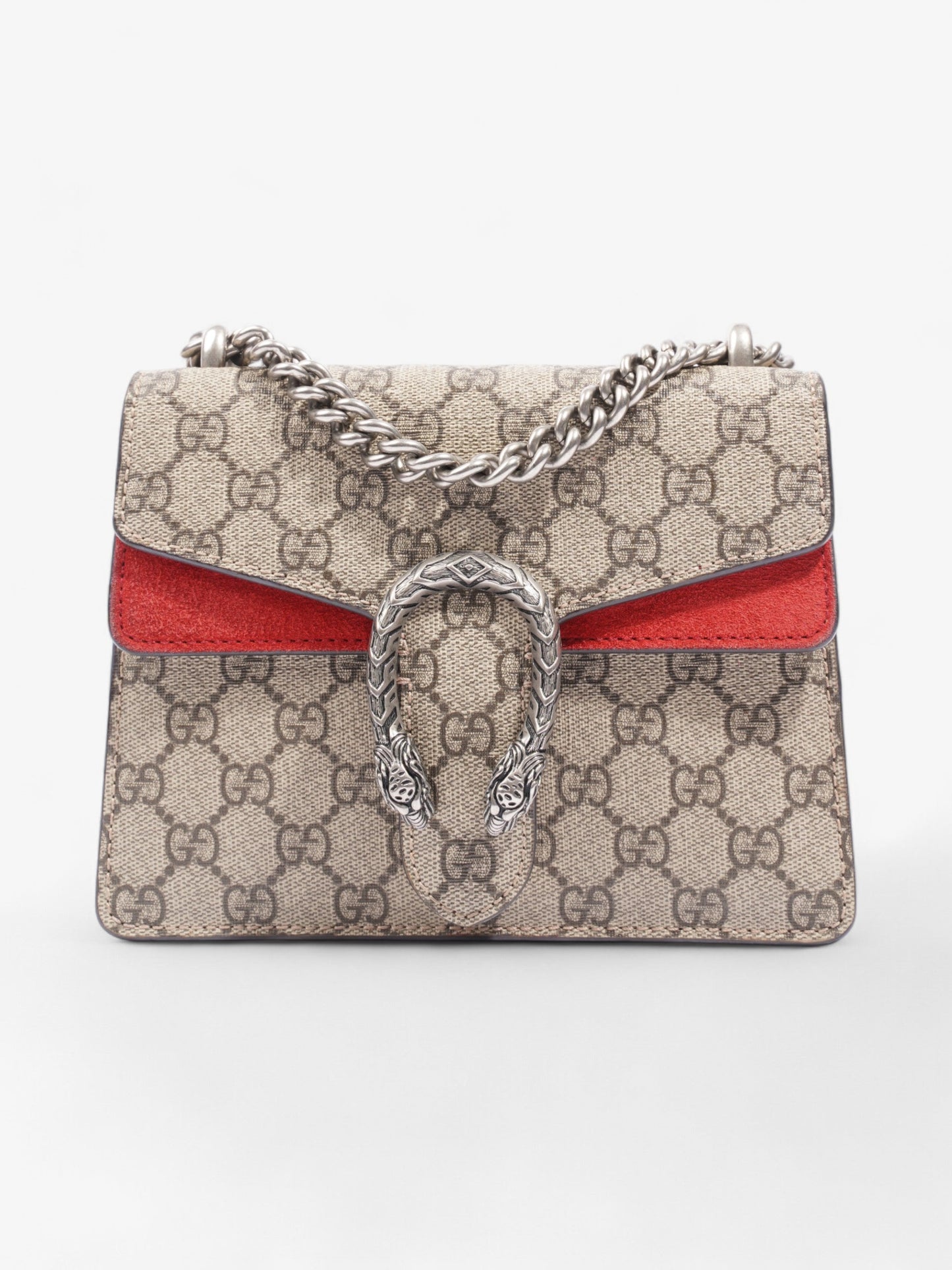 Gucci Dionysus Supreme Coated Shoulder Bag Canvas Red