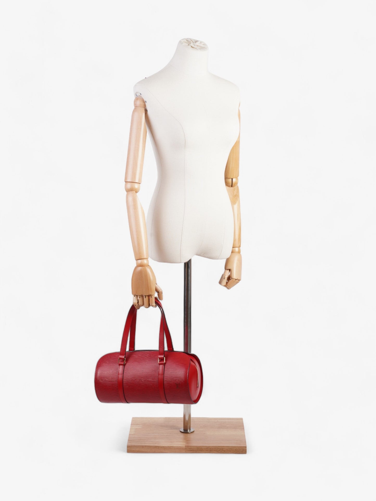 Louis Vuitton Soufflot Red Leather Epi Handbag Epi Leather