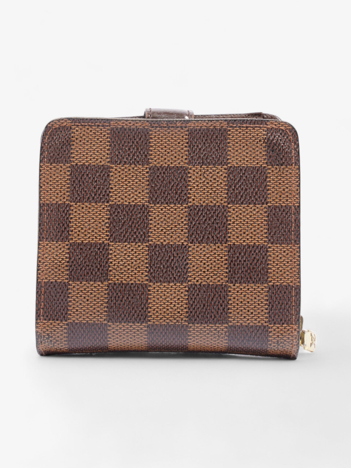 Louis Vuitton Compact Zip Around Ebene Coated Damier Canvas Coated Canvas Wallet Case
