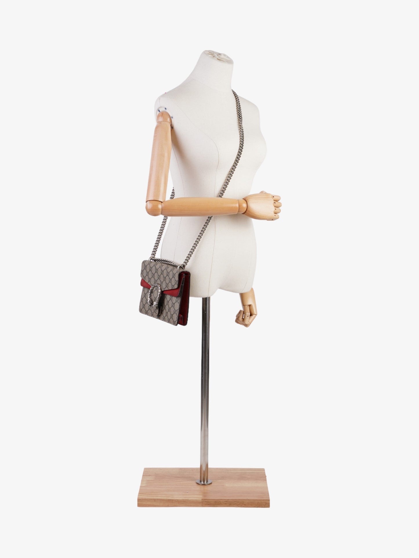 Gucci Dionysus Supreme Print Coated Shoulder Bag Canvas Red