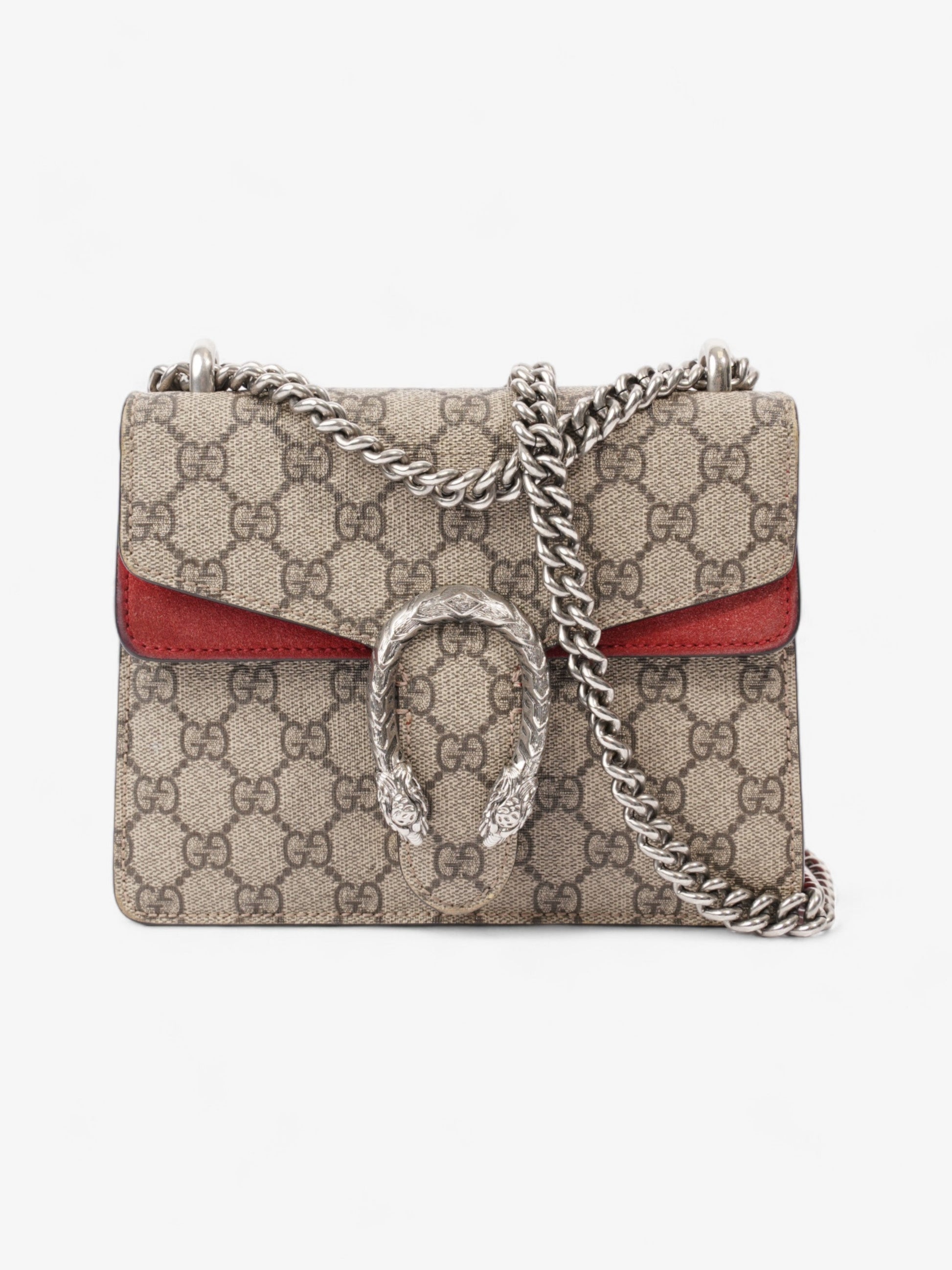 Gucci Dionysus Supreme Print Coated Shoulder Bag Canvas Red