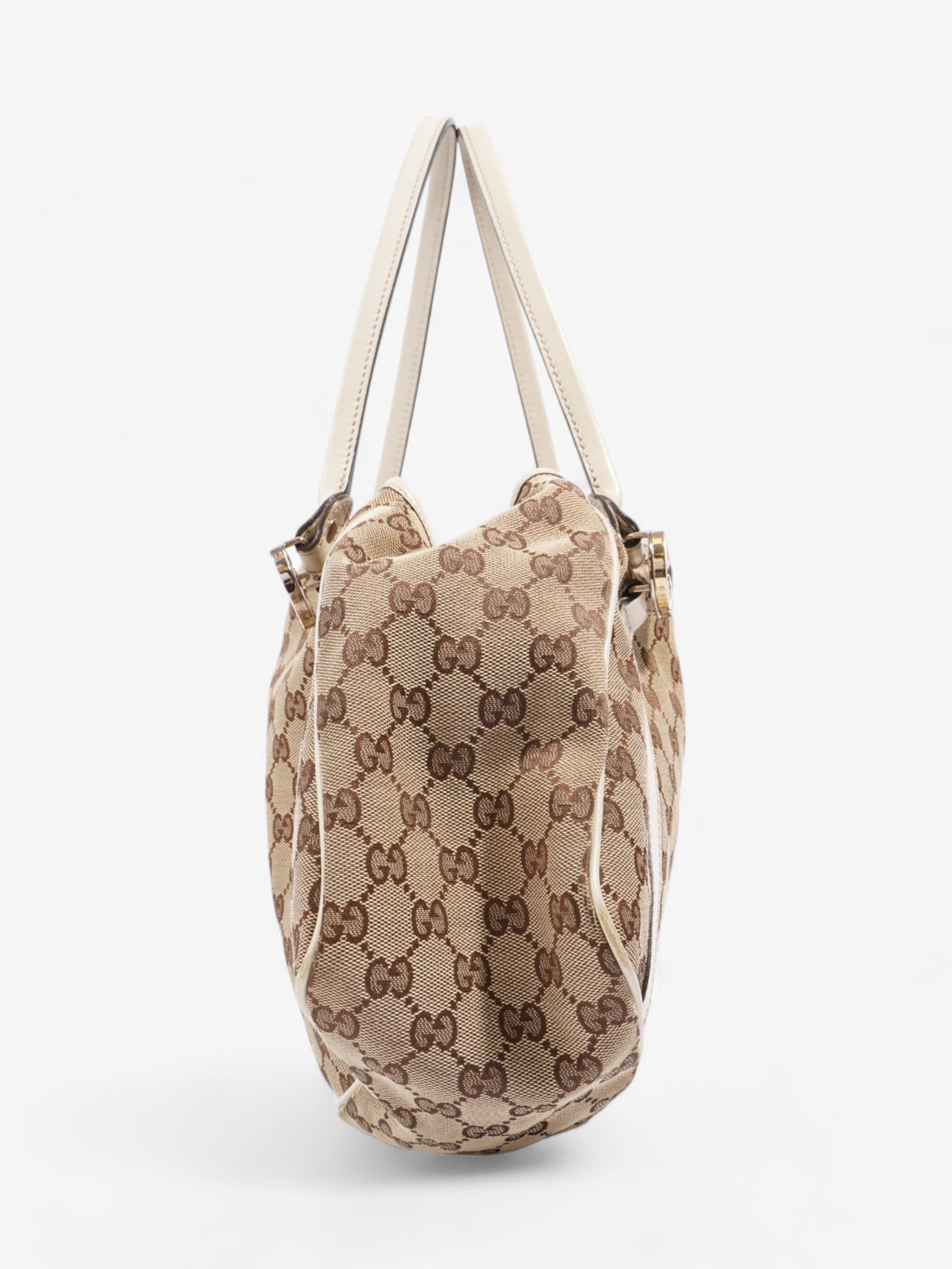 Gucci Twins Tote And Ebony Supreme Canvas White Shoulder Bag