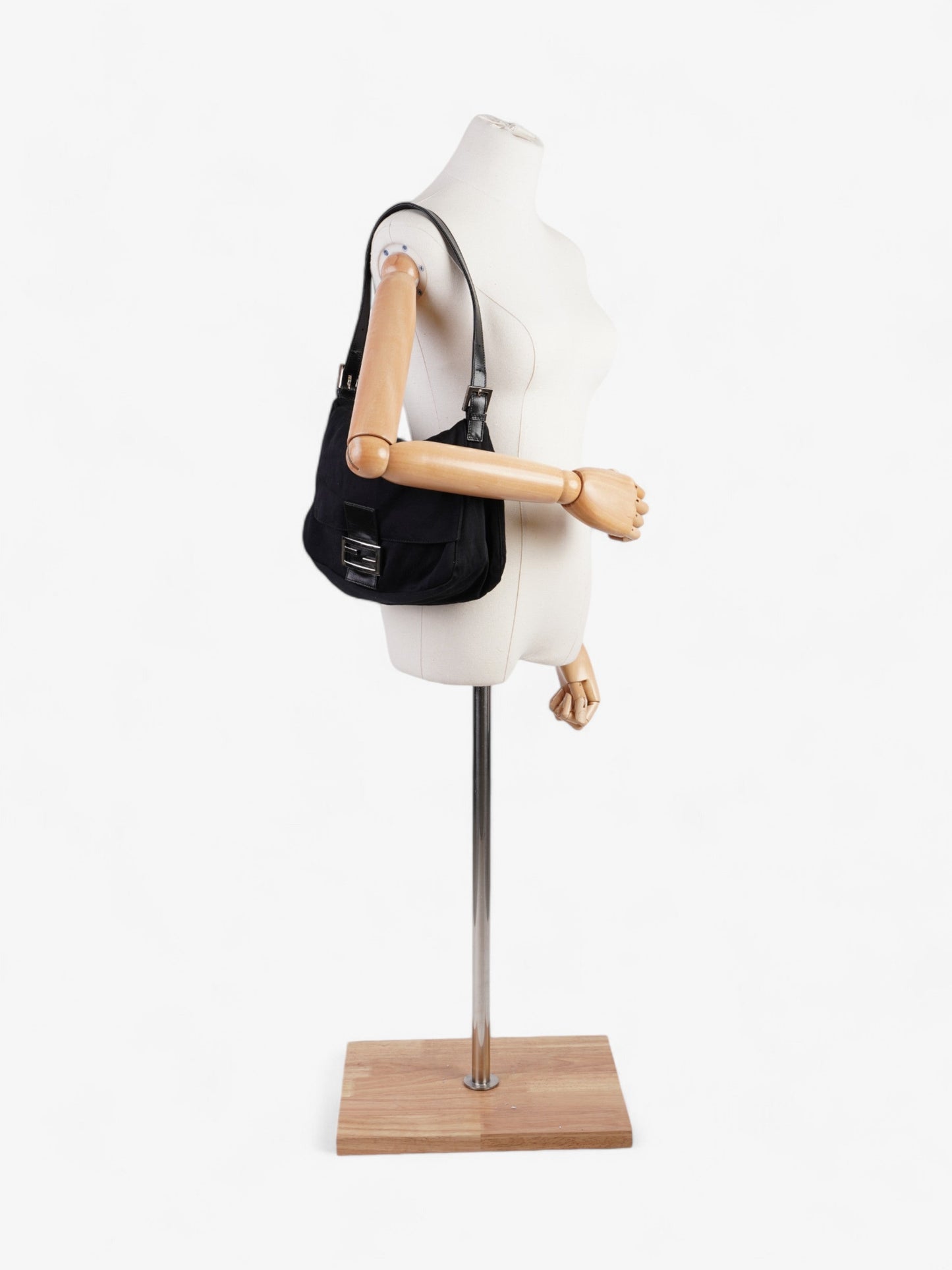 Fendi Mamma Baguette Shoulder Bag Canvas Black