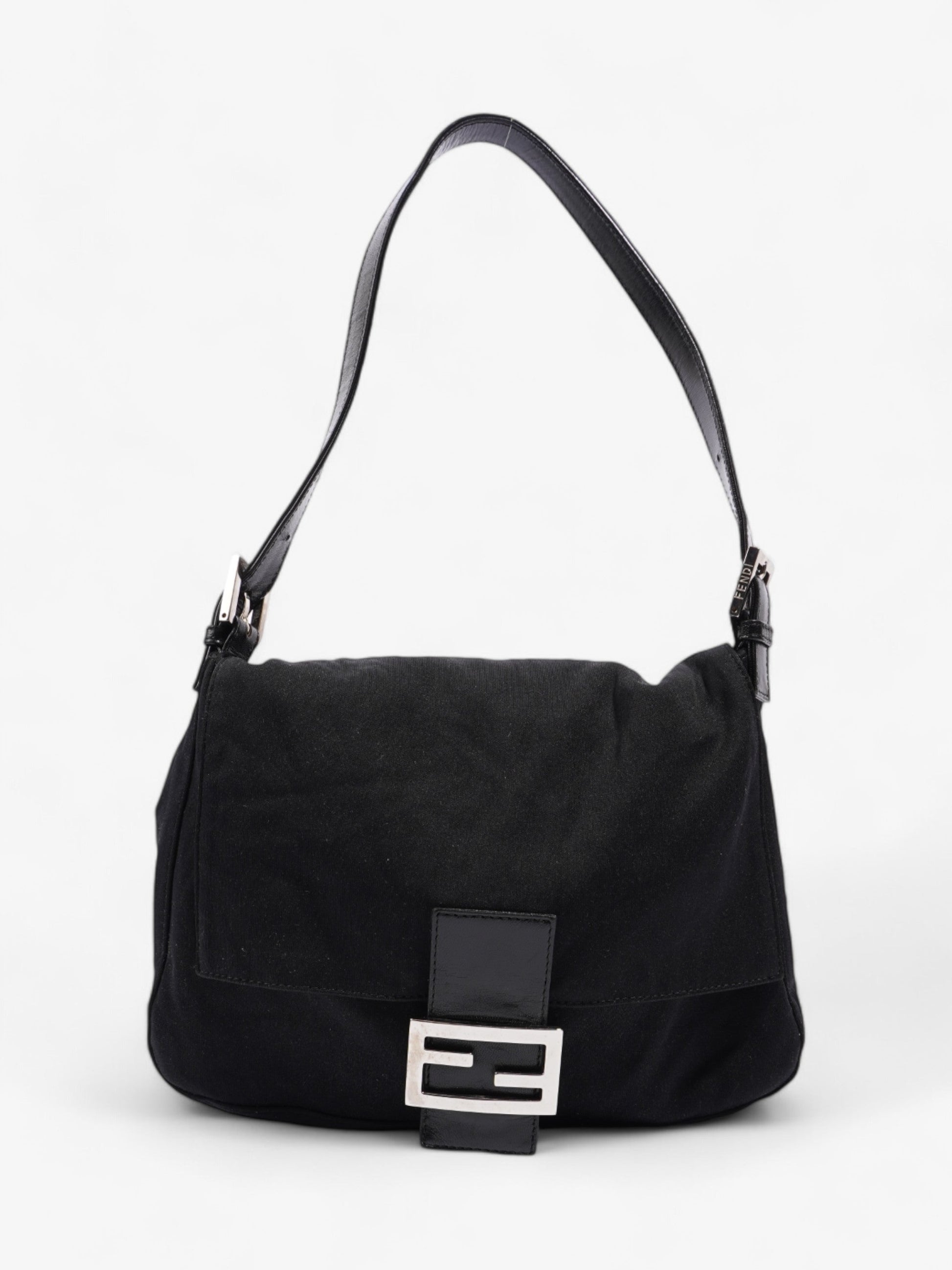 Fendi Mamma Baguette Shoulder Bag Canvas Black