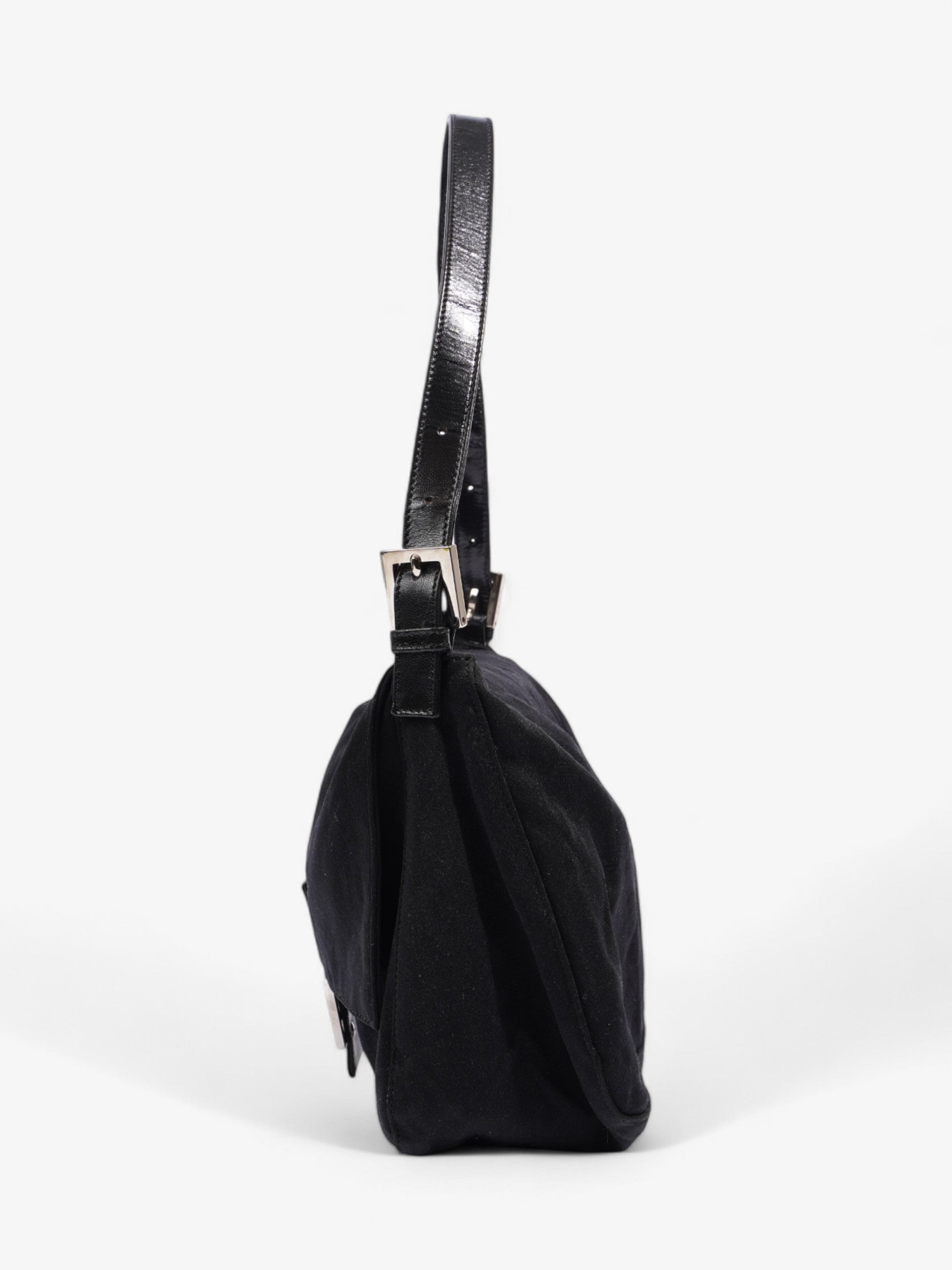 Fendi Mamma Baguette Shoulder Bag Canvas Black