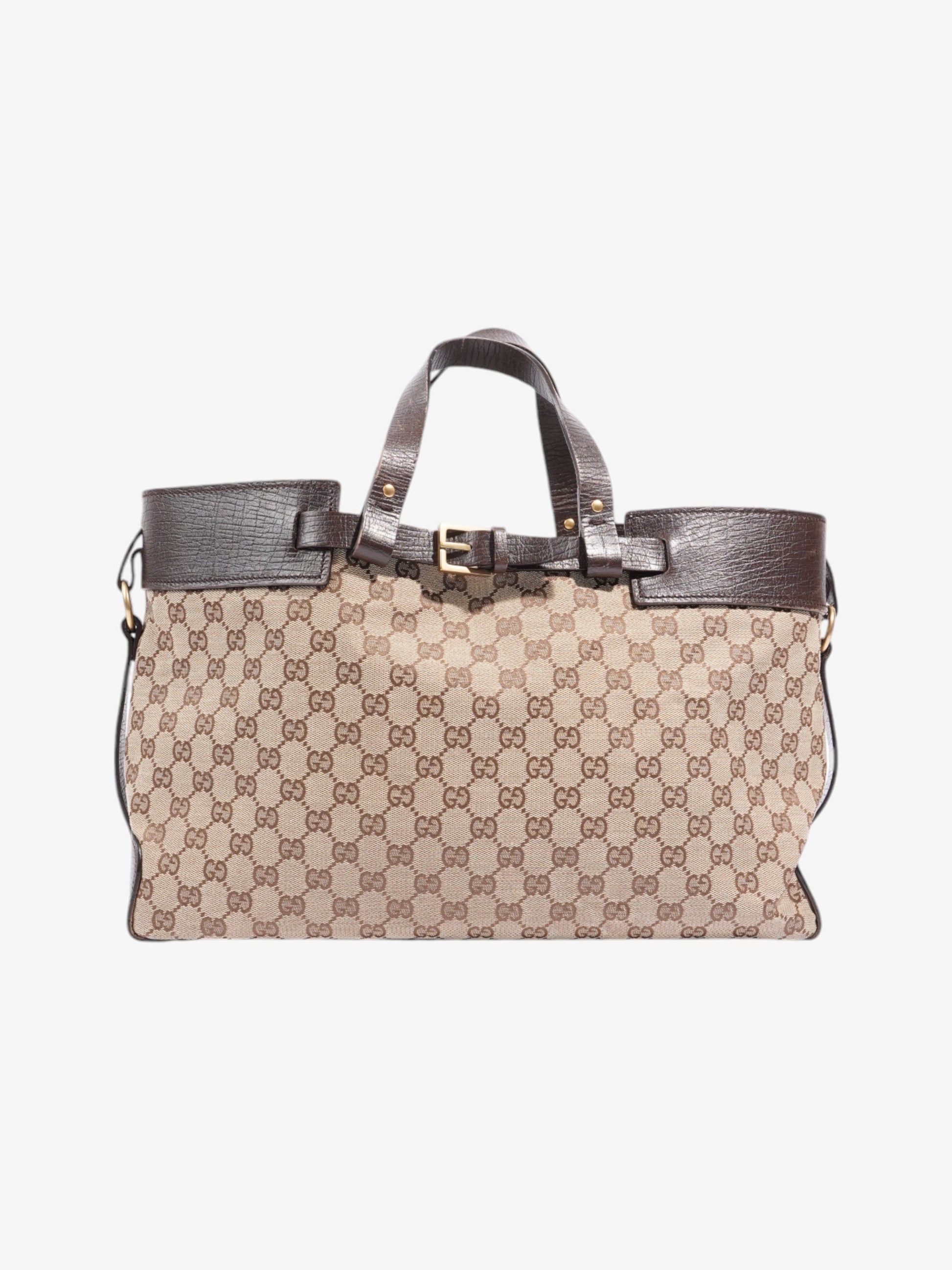 Gucci Tote Canvas Brown Tote Bag