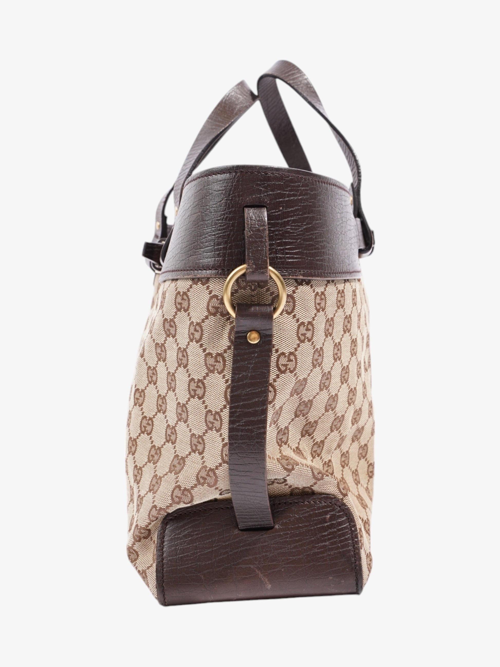 Gucci Tote Canvas Brown Tote Bag