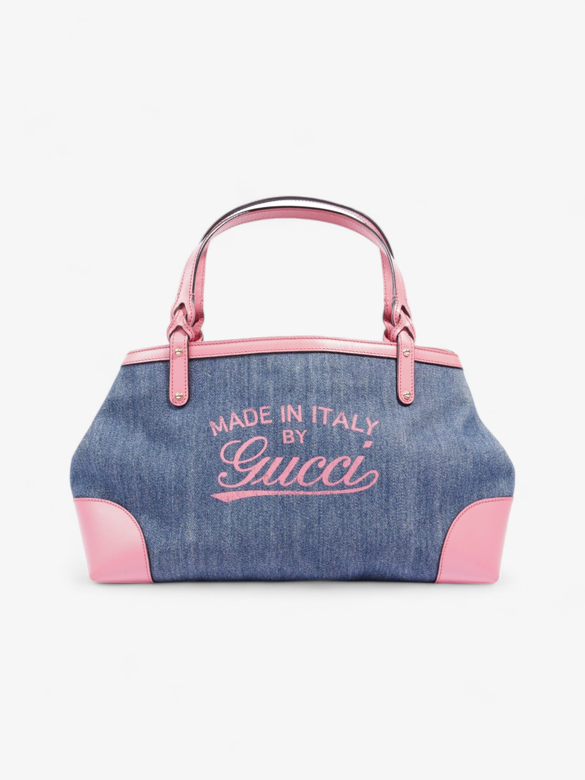 Gucci Craft Logo Tote Bag Denim Blue