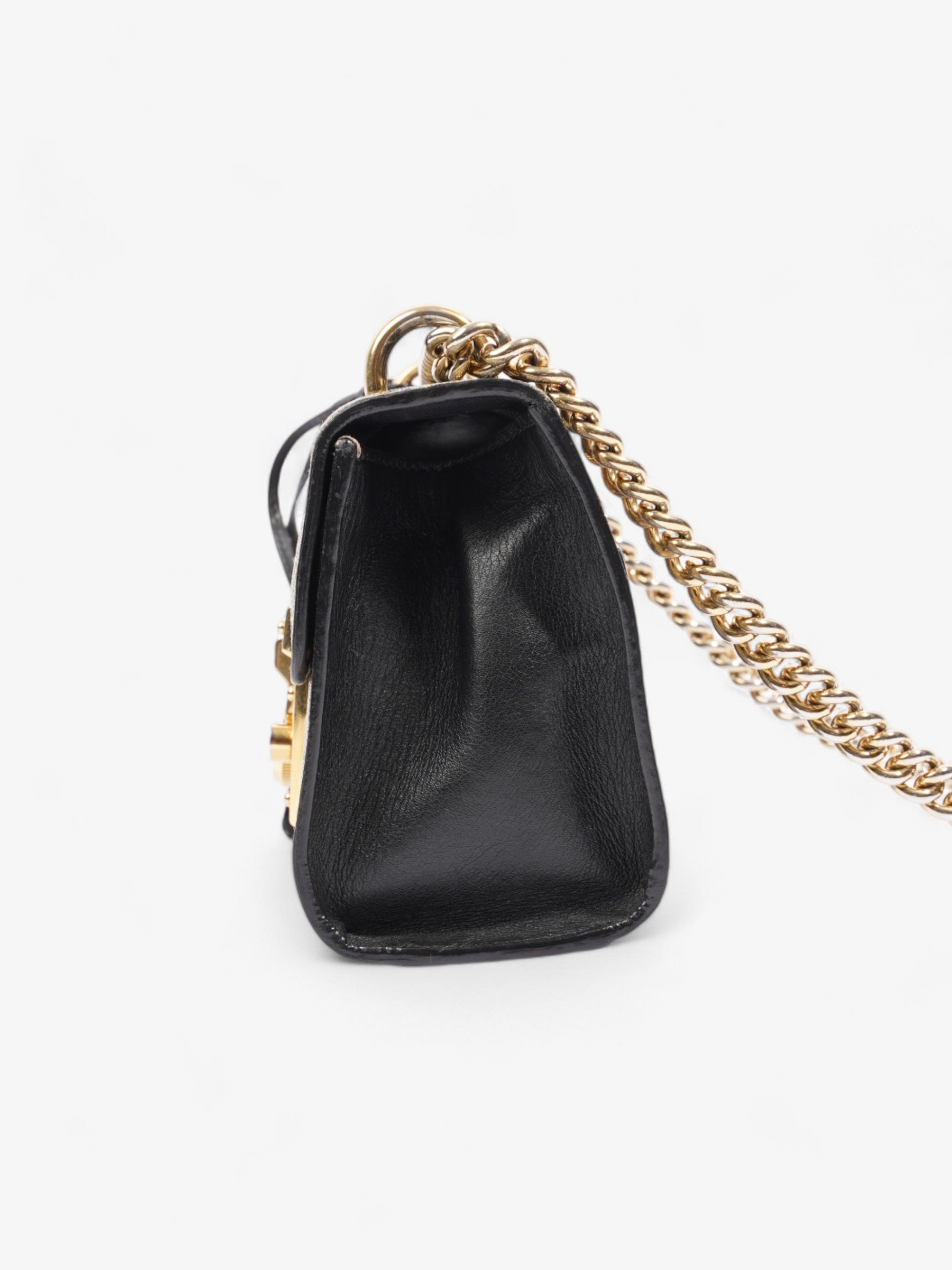 Gucci Padlock Bees Supreme Coated Small Shoulder Bag Canvas Black