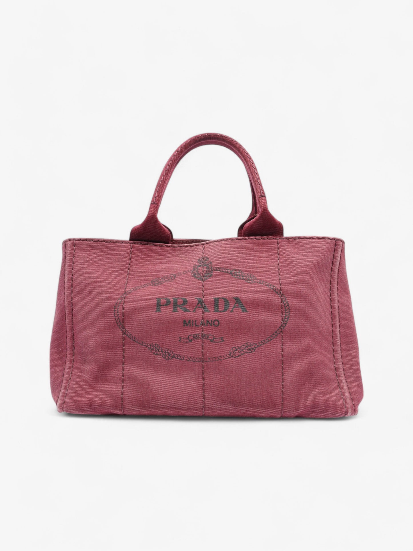 Prada Canapa Way Handbag Bordeaux Cotton Travel Bag