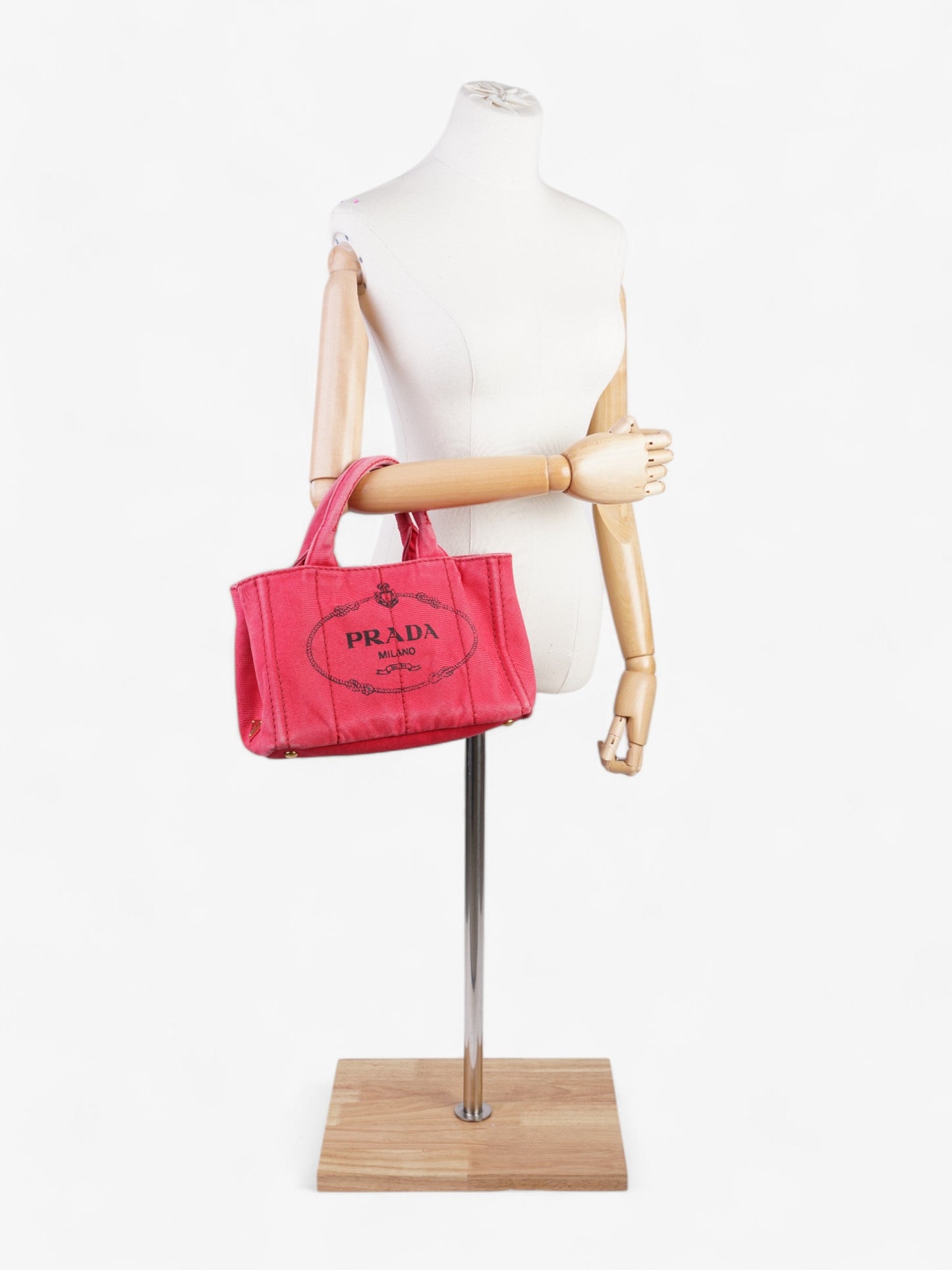 Prada Canapa Way Handbag Cotton Red Travel Bag Handbag Red Cotton