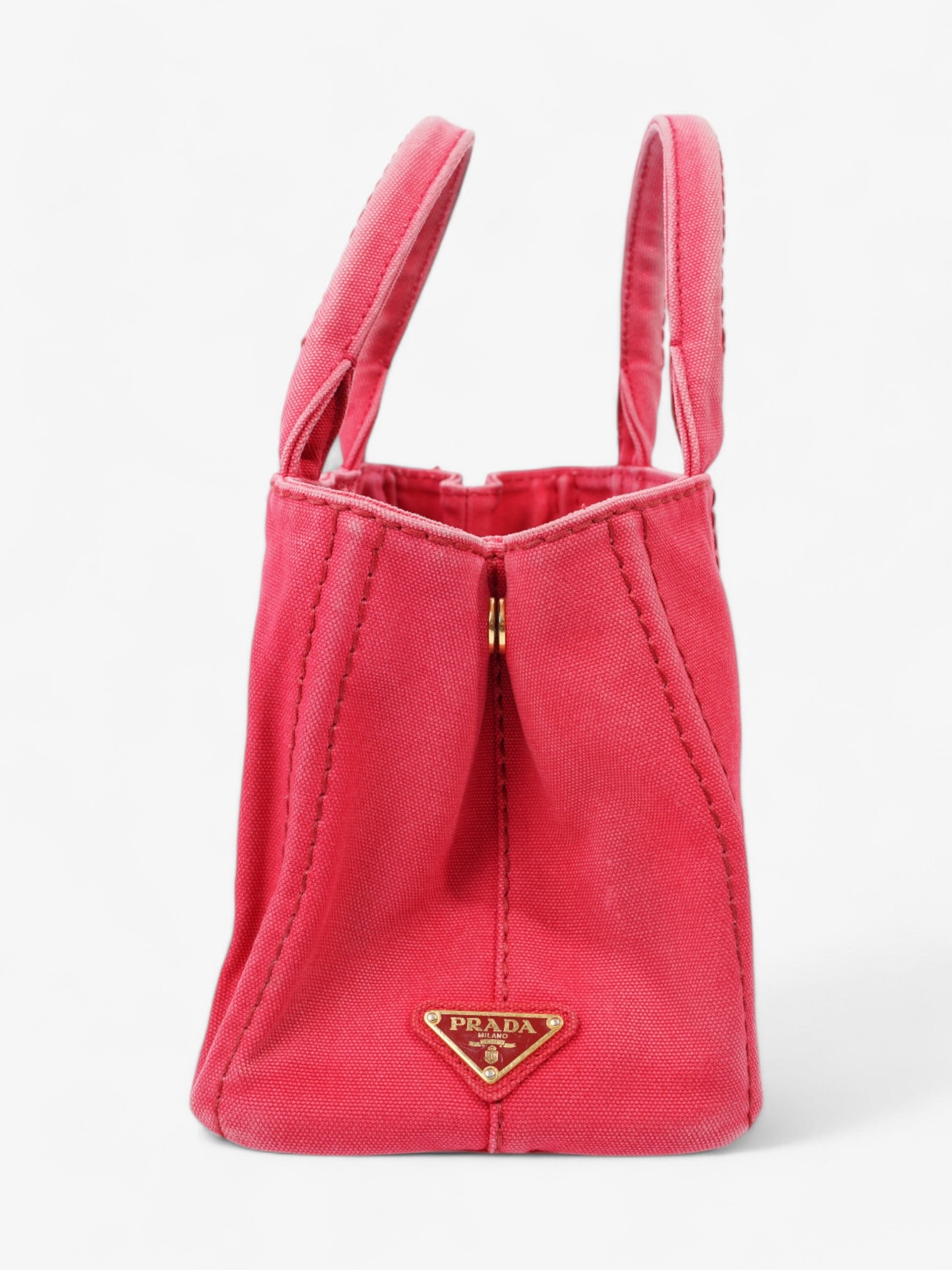Prada Canapa Way Handbag Cotton Red Travel Bag Handbag Red Cotton