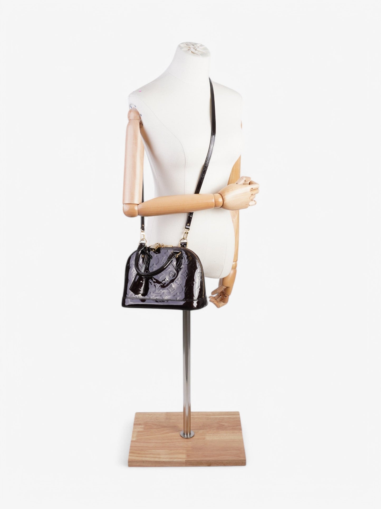Louis Vuitton Alma Purple BB Vernis Leather Handbag