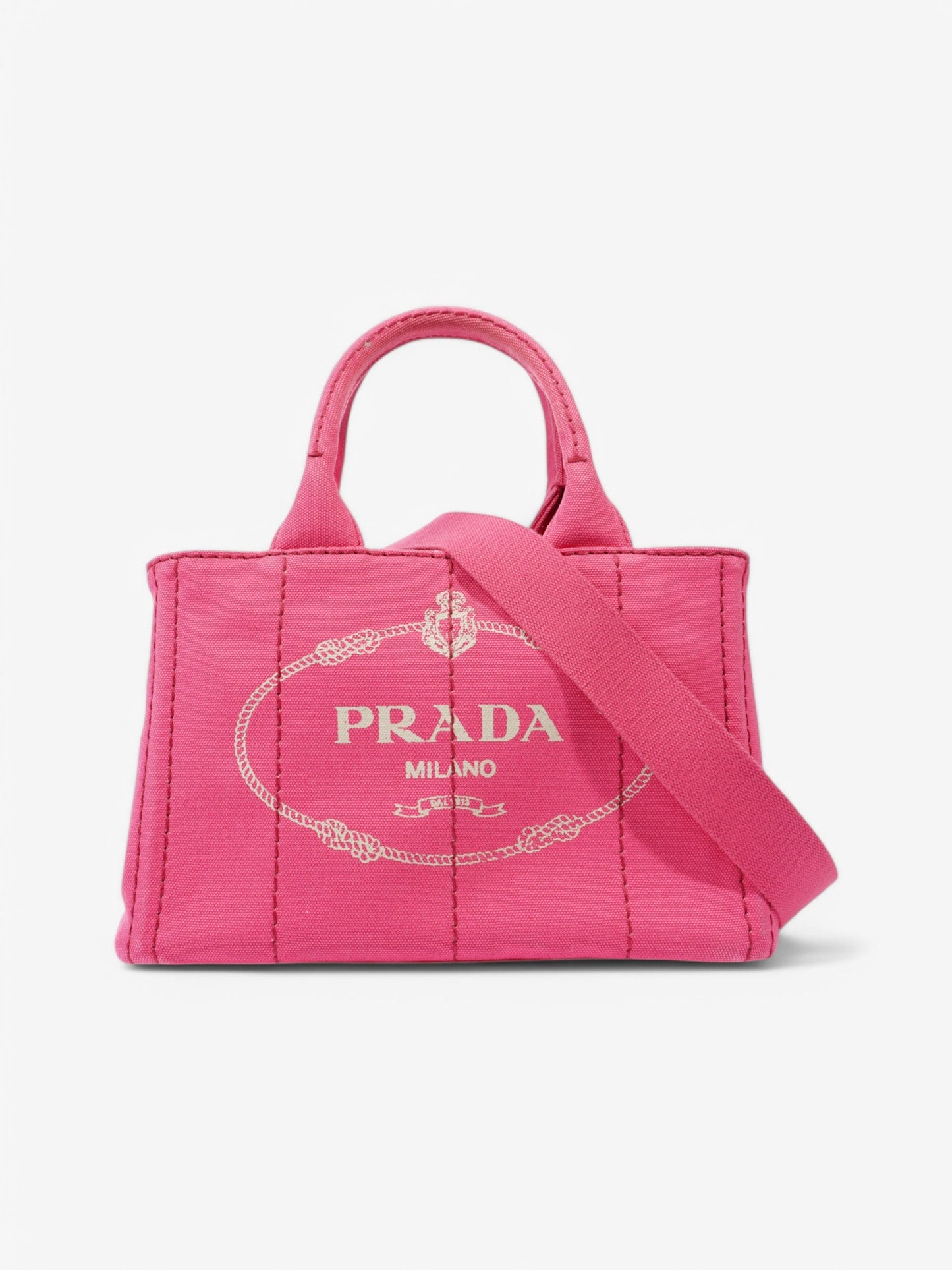 Prada Canapa Way Bag Canvas Pink Travel Bag