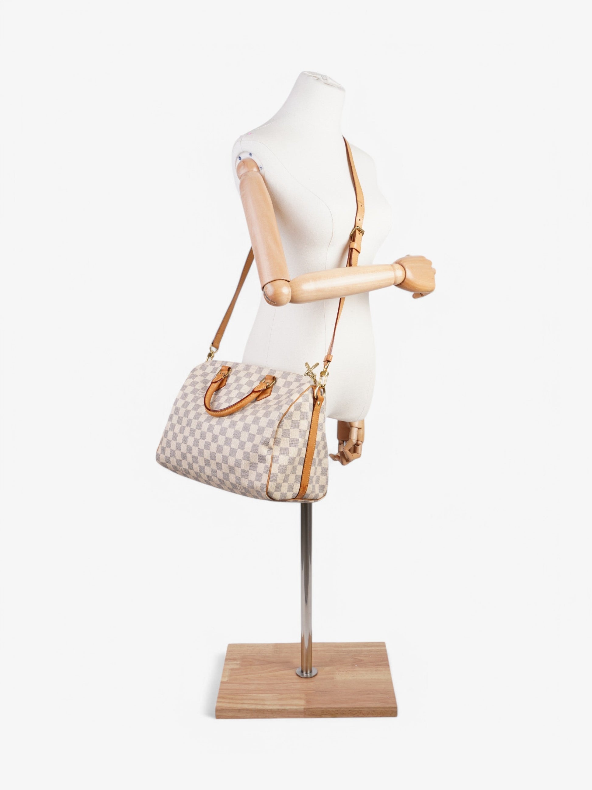 Louis Vuitton Speedy Bandouliere Azur Coated 30 Canvas Coated Canvas Damier Apparel