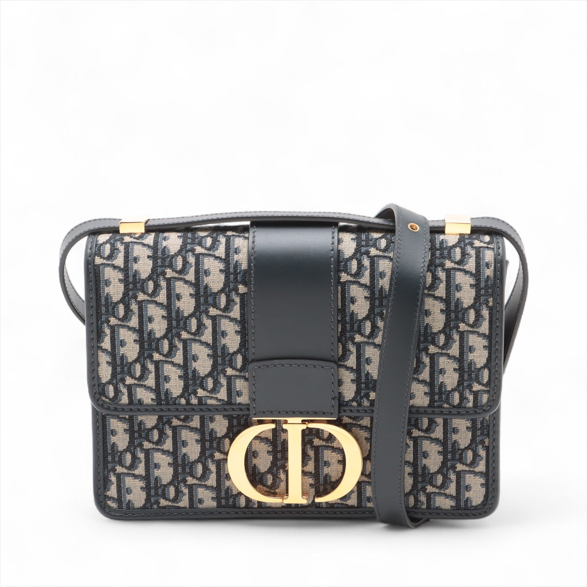 Dior Handbag Christian Oblique Jacquard Montaigne 30 Blue