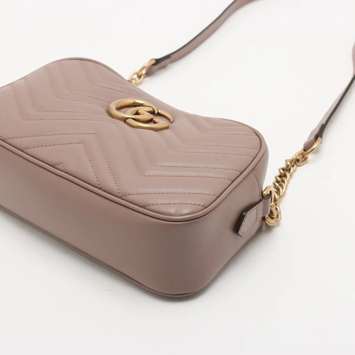 Gucci Beige Leather GG Marmont Small Shoulder Bag [Clearance Sale]