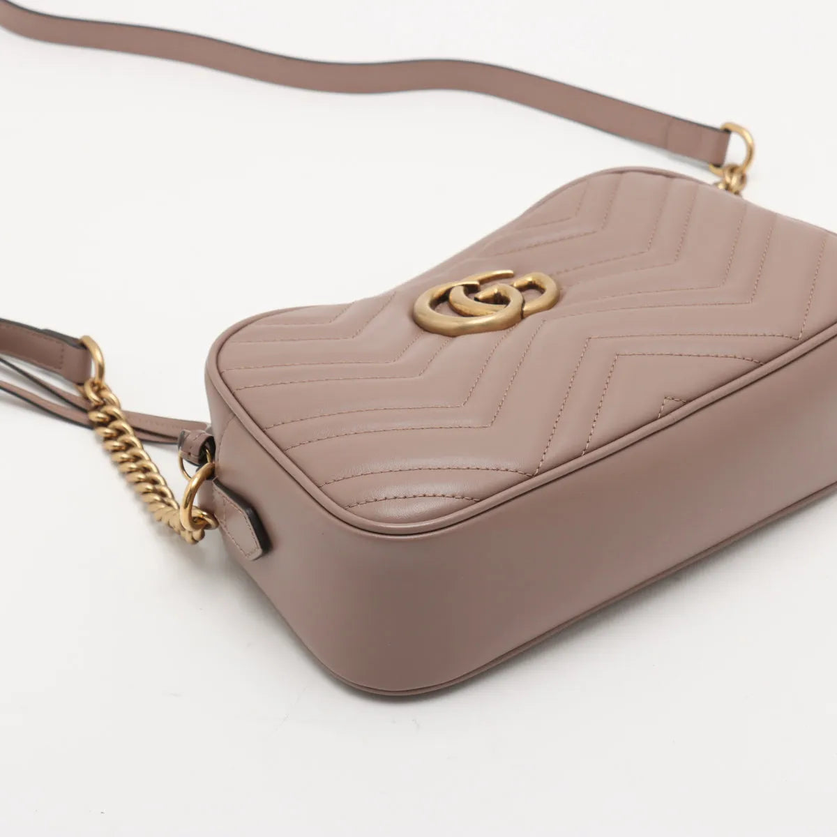 Gucci Beige Leather GG Marmont Small Shoulder Bag [Clearance Sale]