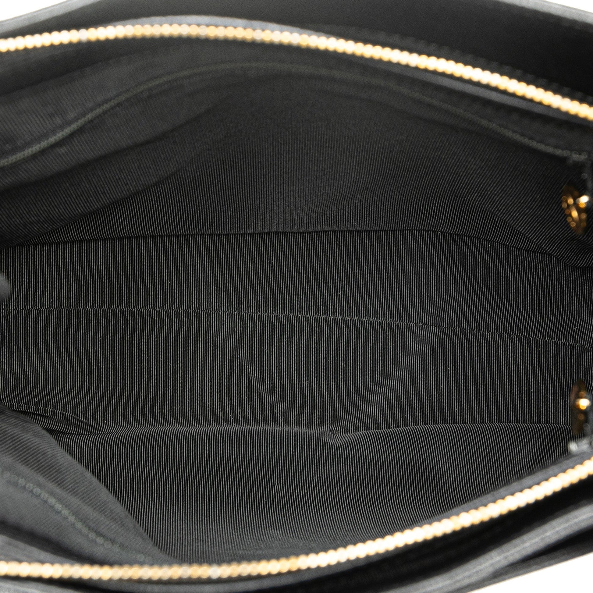 Black Chanel Embroidered Caviar Logo Shoulder Bag
