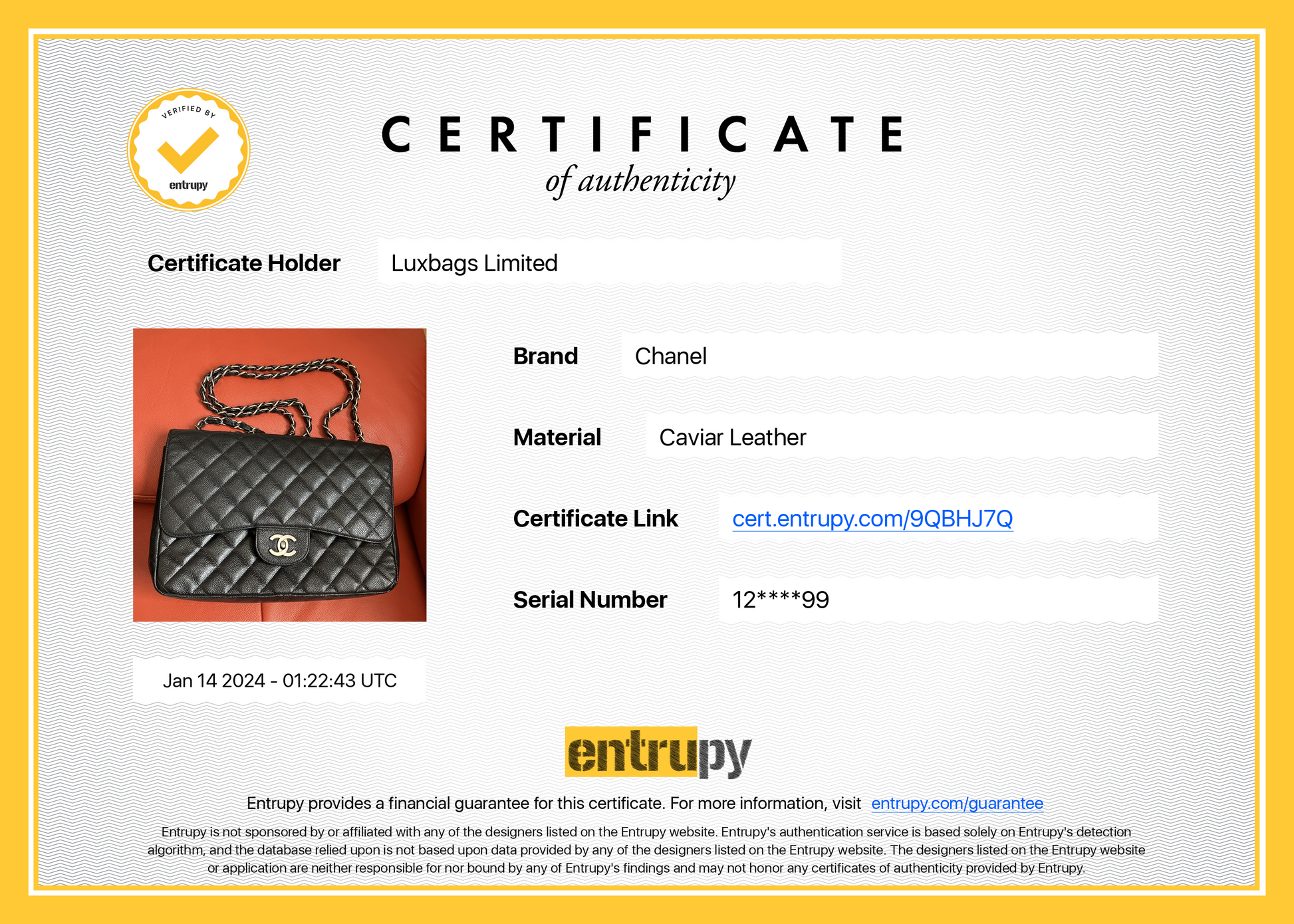 Chanel Classic Flap Jumbo Caviar Black Leather Handbag