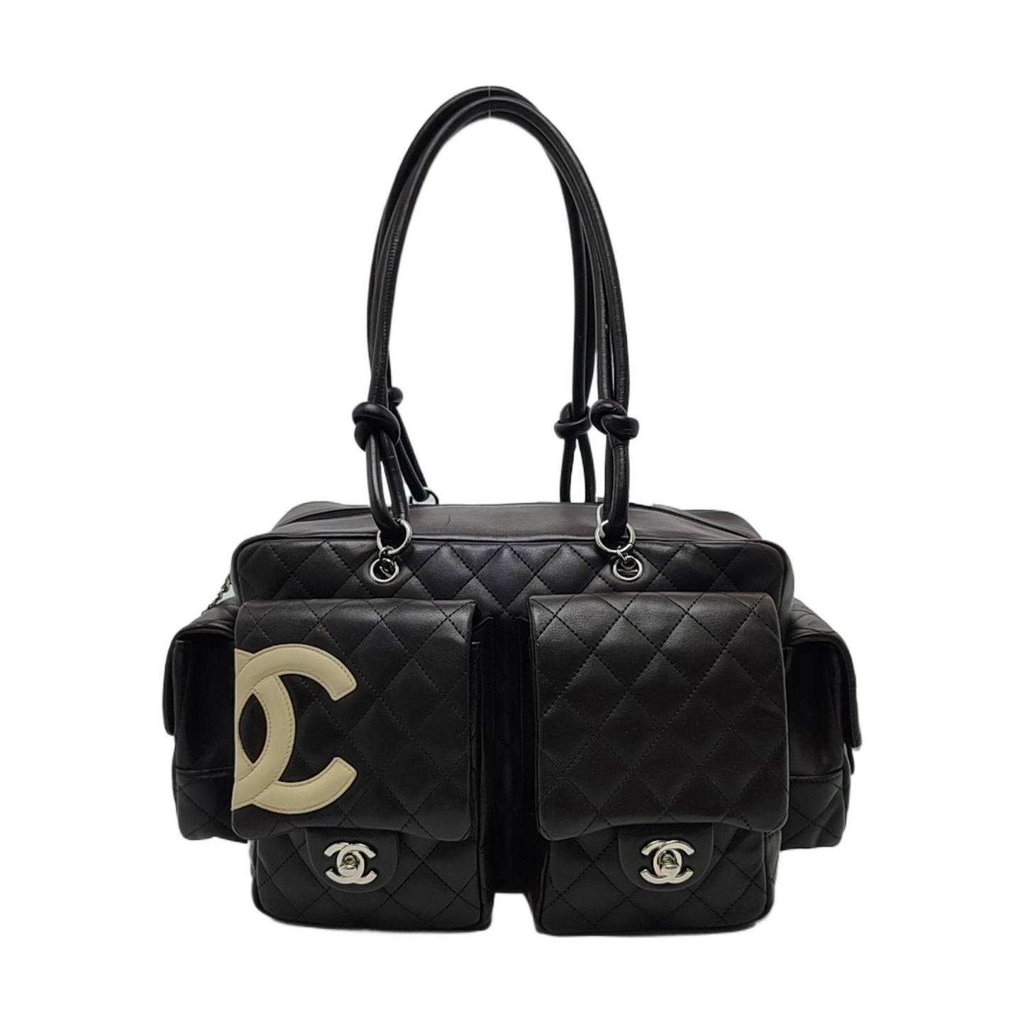 Chanel Cambon Dark Calfskin Double Brown Leather Handbag