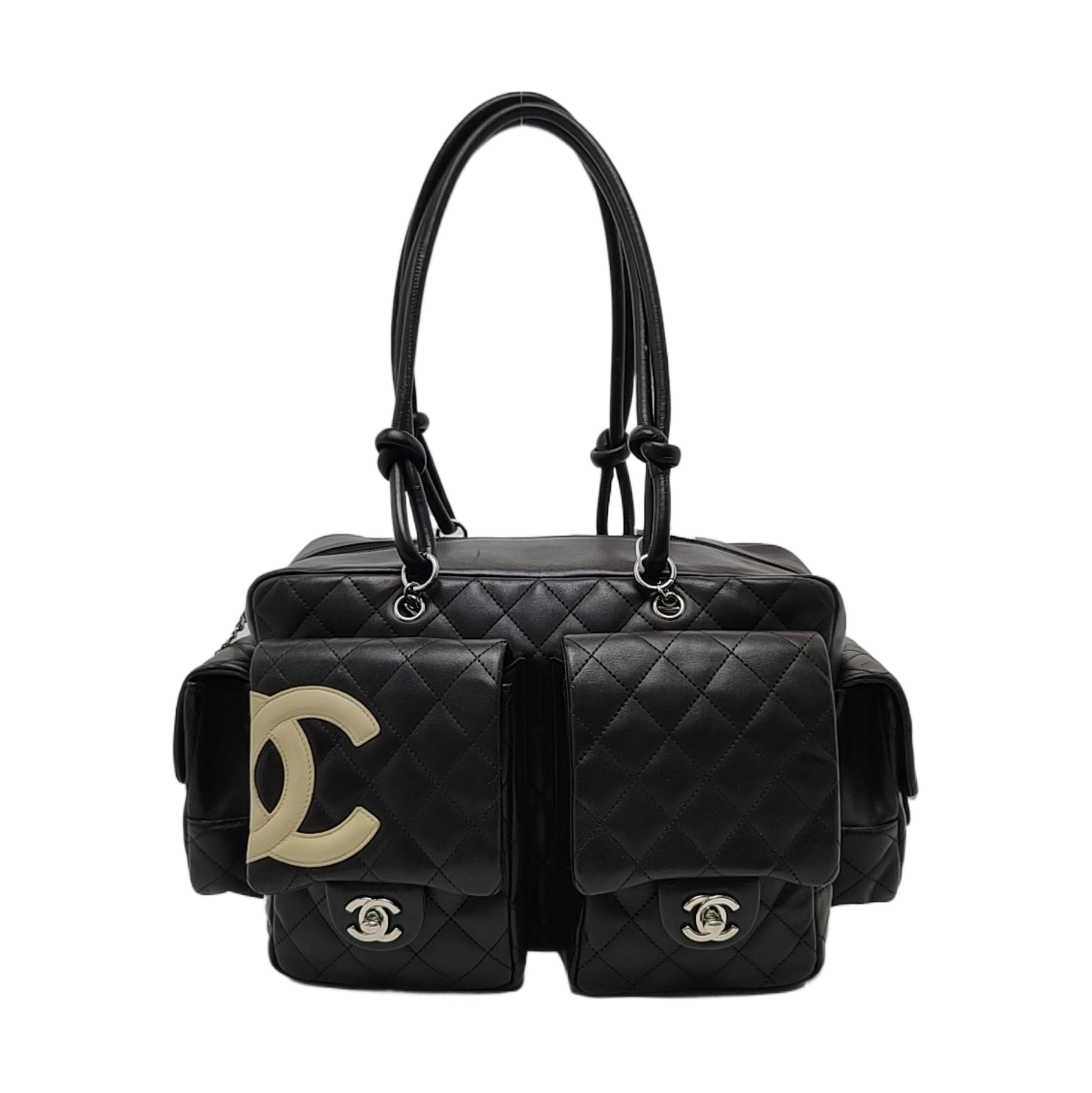 Chanel Cambon Dark Calfskin Double Brown Leather Handbag
