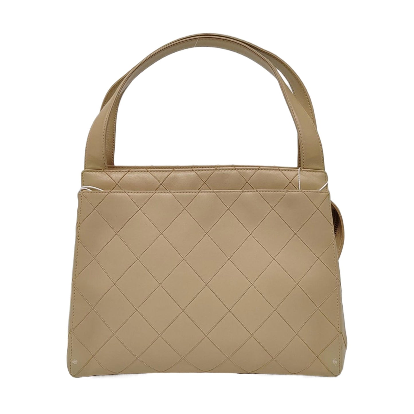 Chanel Top Handle Lambskin Beige Leather Handbag