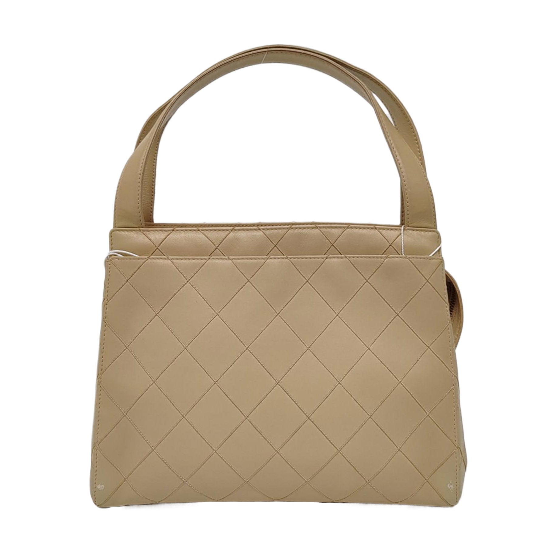Chanel Top Handle Lambskin Beige Leather Handbag
