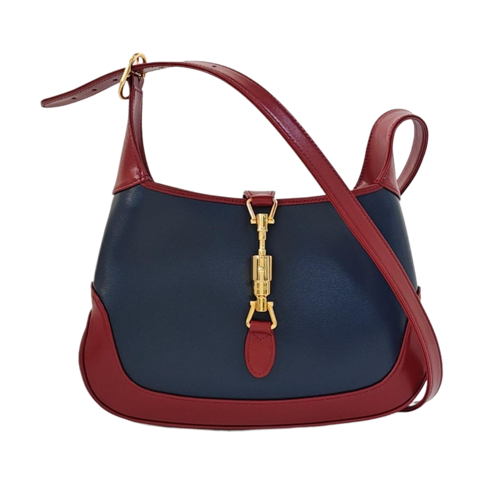 Gucci Jackie Burgundy Leather Navy Small Crossbody Bag