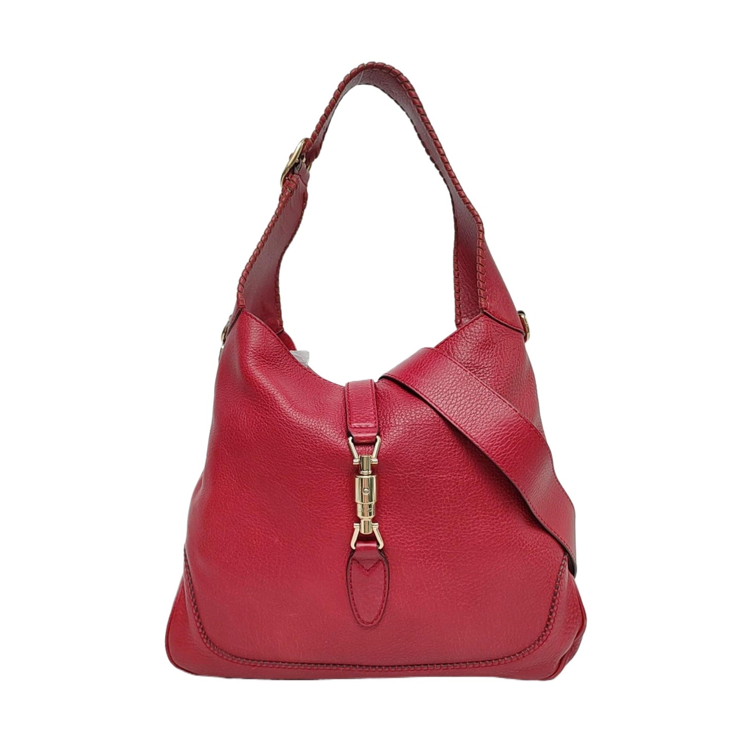 Gucci Jackie Leather Calfskin Red Medium Crossbody Bag