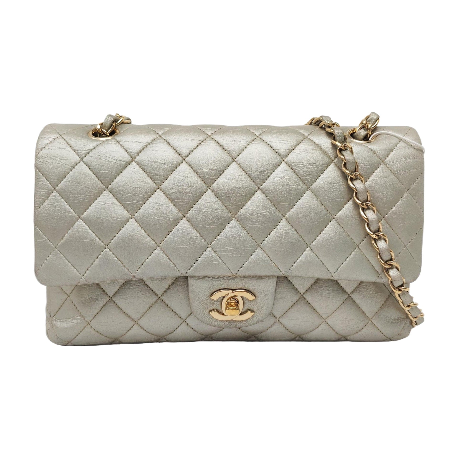 Chanel Classic Flap Lambskin HW Gold Leather Handbag