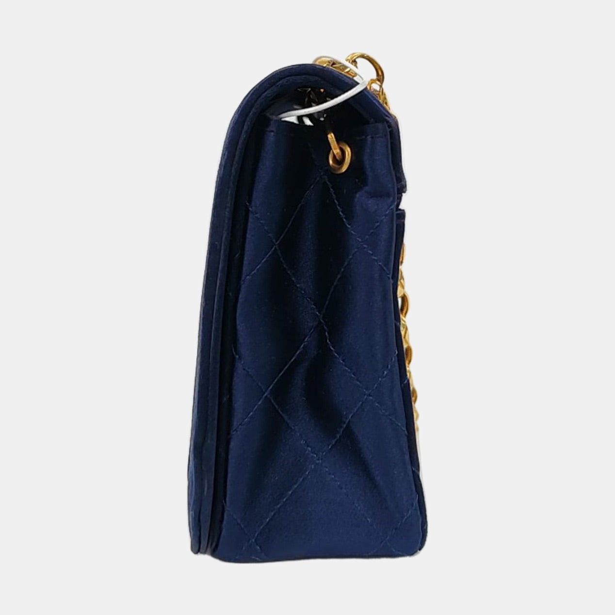 Chanel Flap Navy Silk Satin Bijou Shoulder Bag