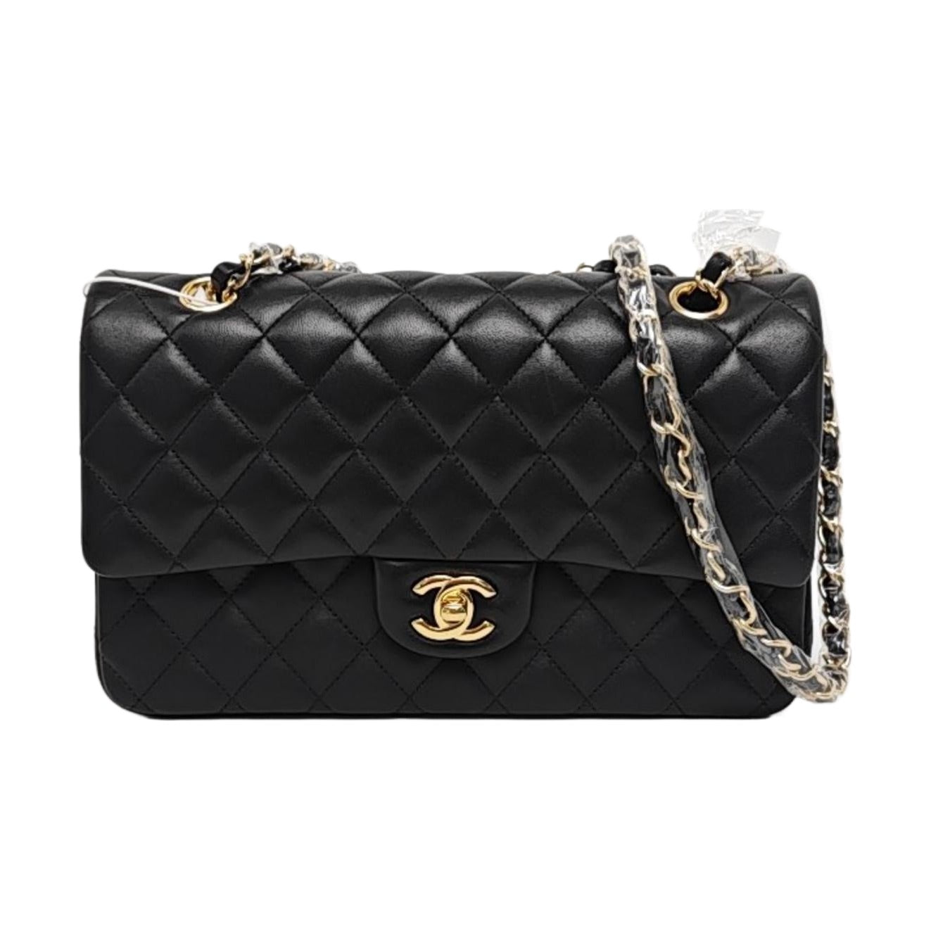 Chanel Timeless Classic Flap Lambskin Hardware Black Gold Leather Handbag Hardware 1