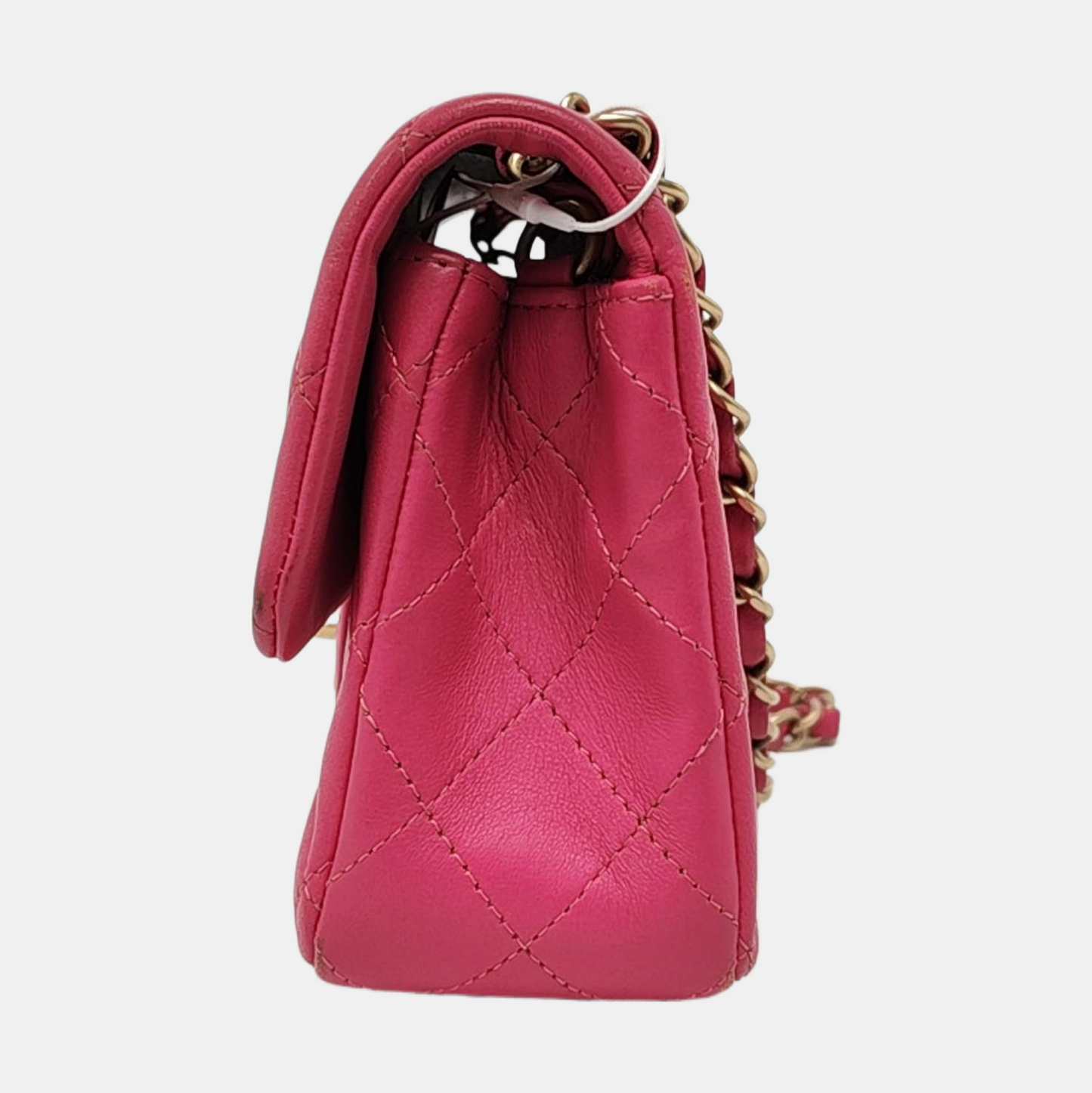 Chanel Classic Flap Rectangular Rose Lambskin Hardware Pink Gold Mini Bag