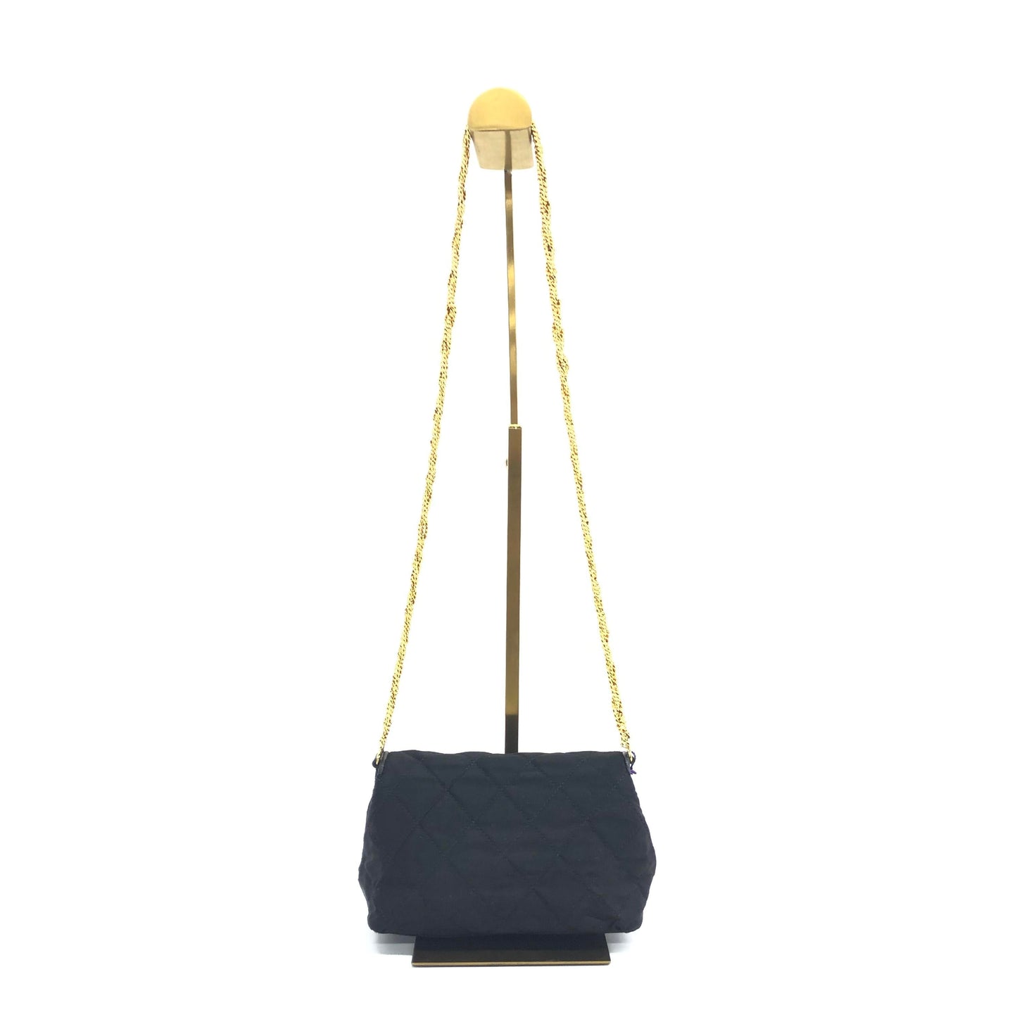 Chanel Fabric Flap Woven Black Gold Shoulder Bag