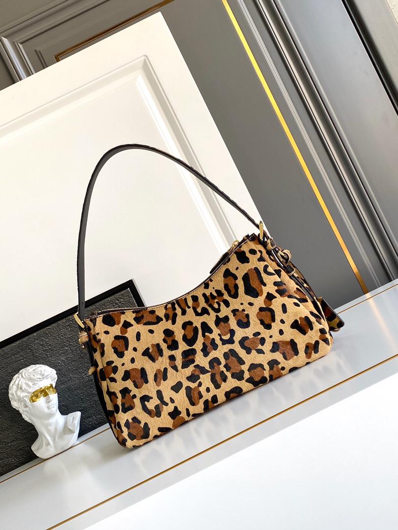 Prada Leopard Hobo Handbag Shoulder Bag