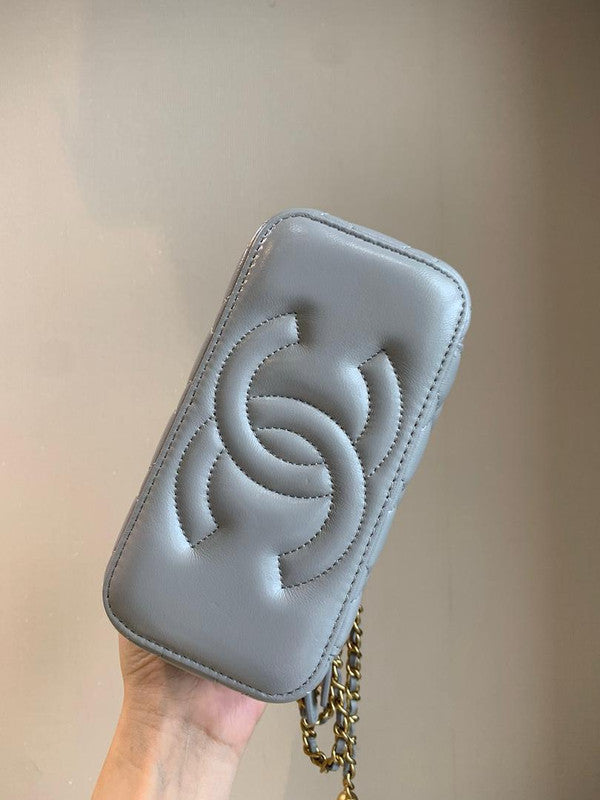 Chanel Pearl Crush Vanity Case with Chain Quilted Lambskin Small