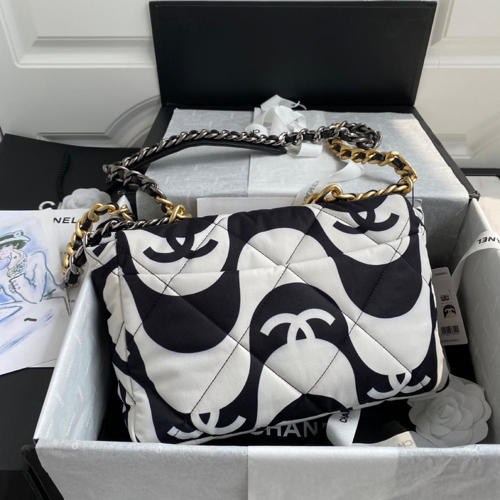 Chanel Top Qualityap Black White Large Flap Crossbody Bag