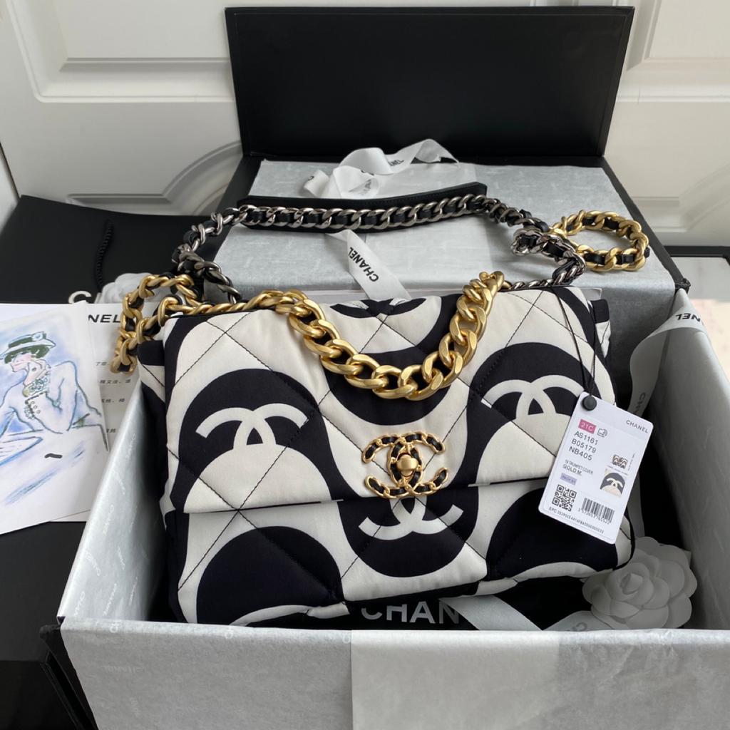 Chanel Top Qualityap Black White Large Flap Crossbody Bag